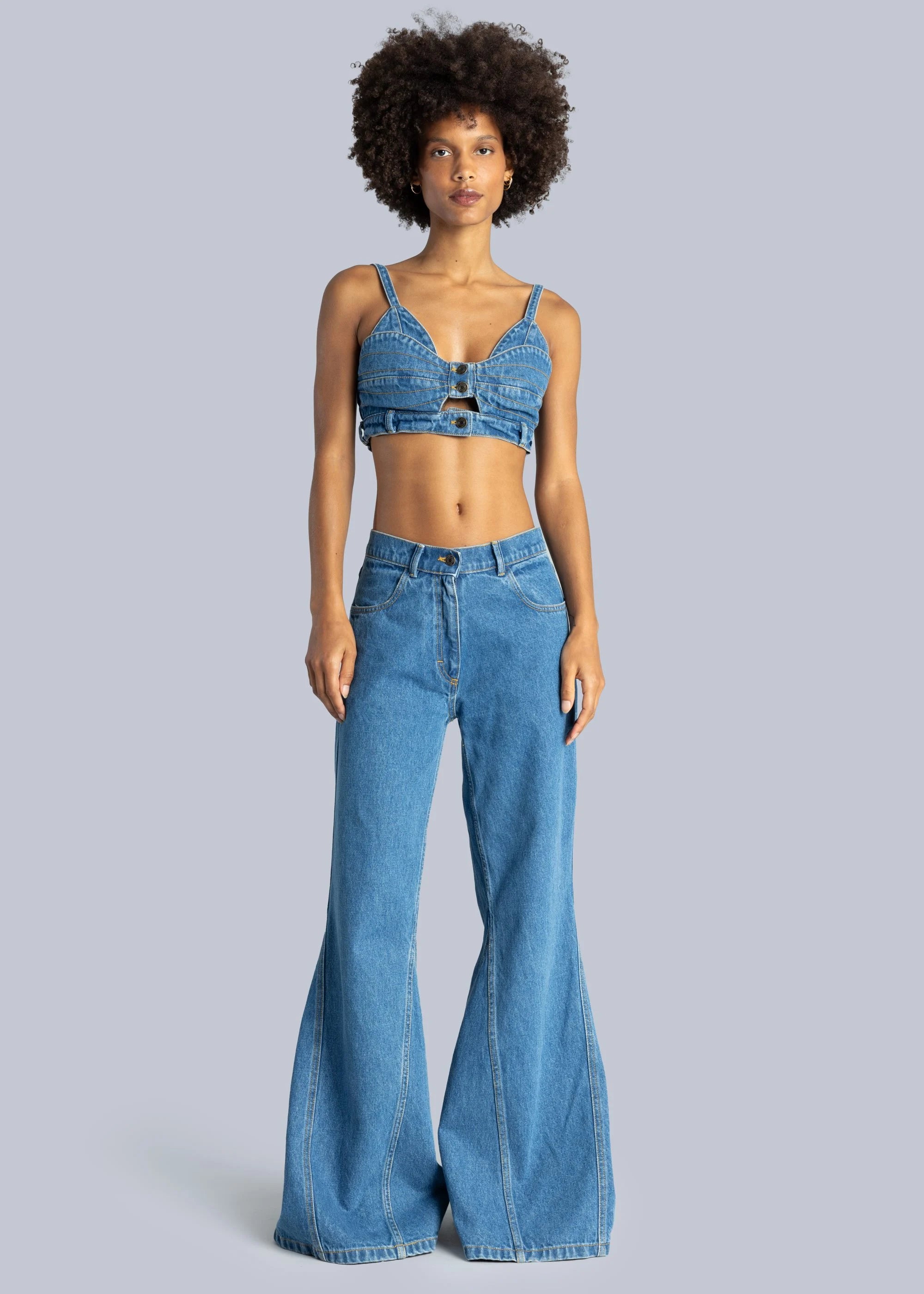 kalhoty denim Flared
