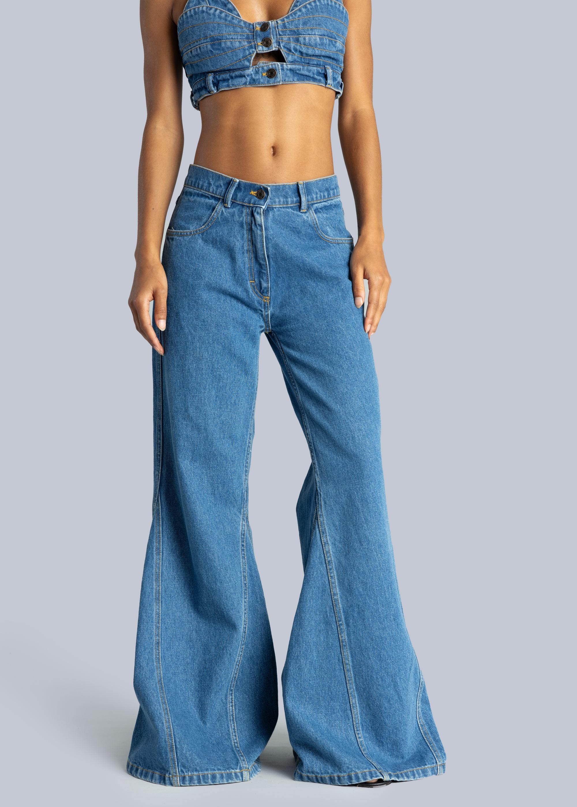kalhoty denim Flared