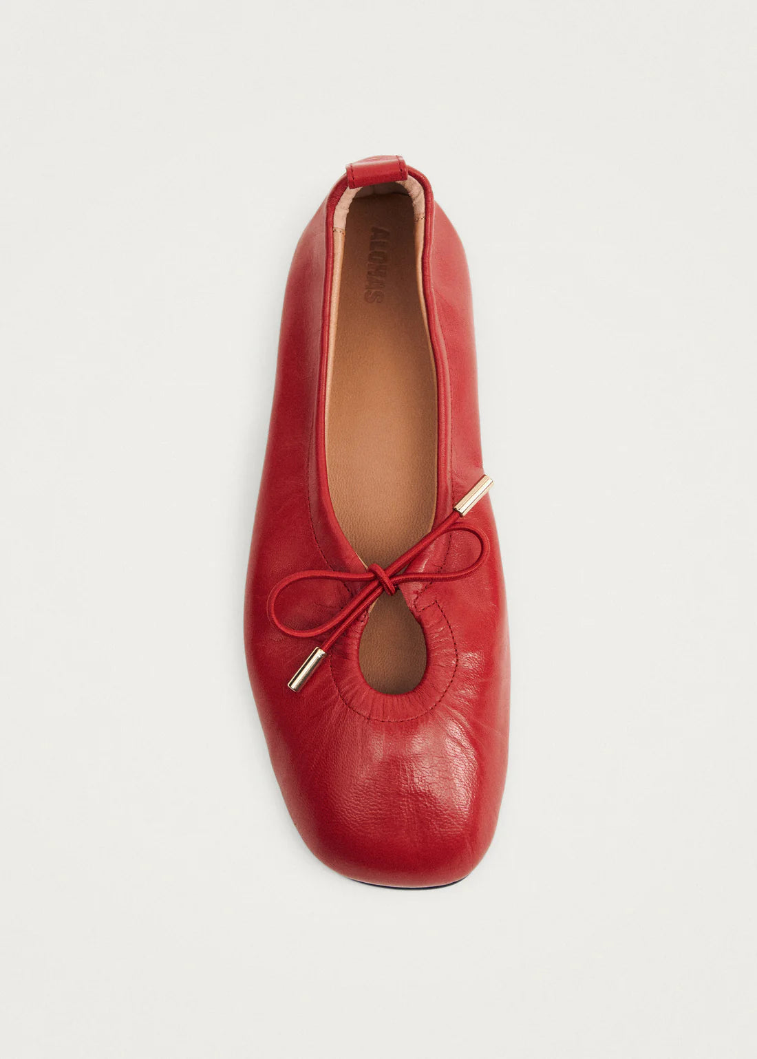 baleríny rosalind red leather ballet flats