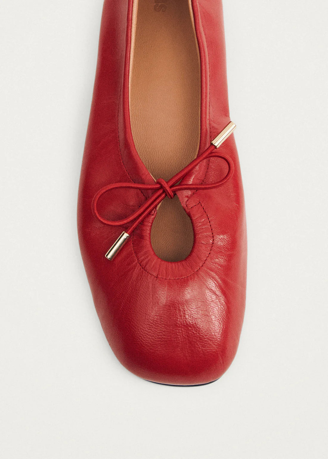 baleríny rosalind red leather ballet flats