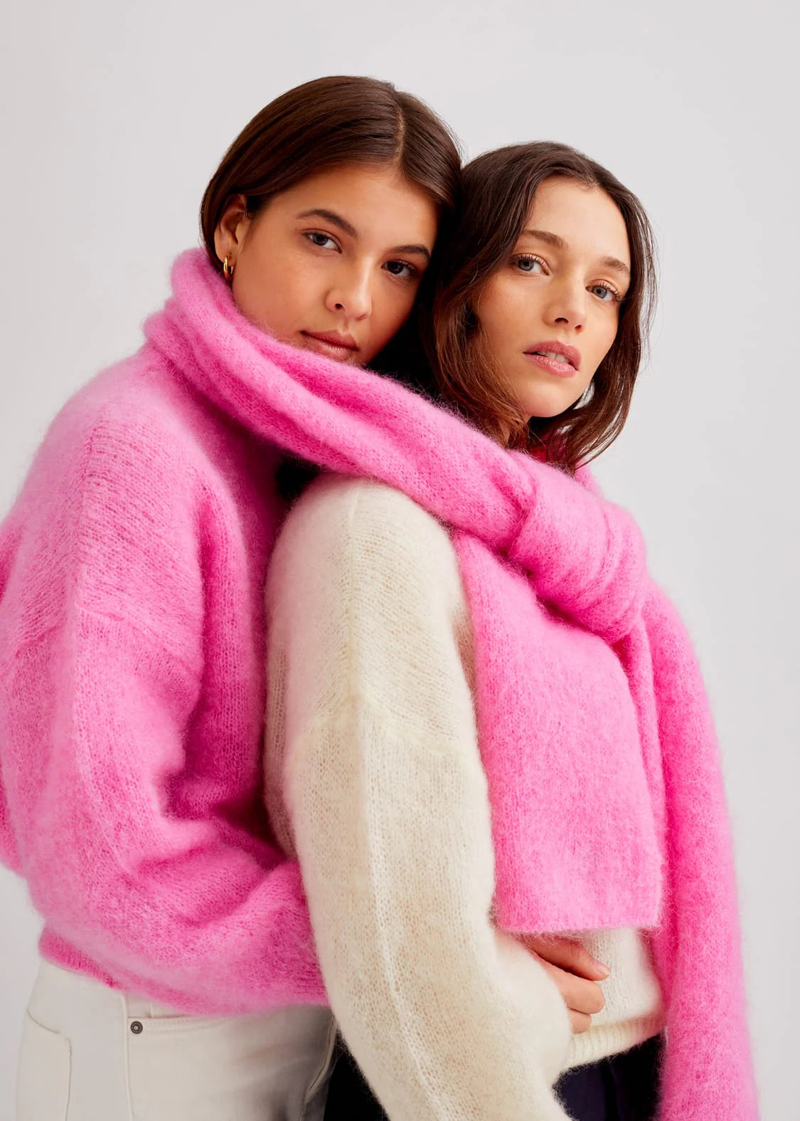 pink mohair scarf