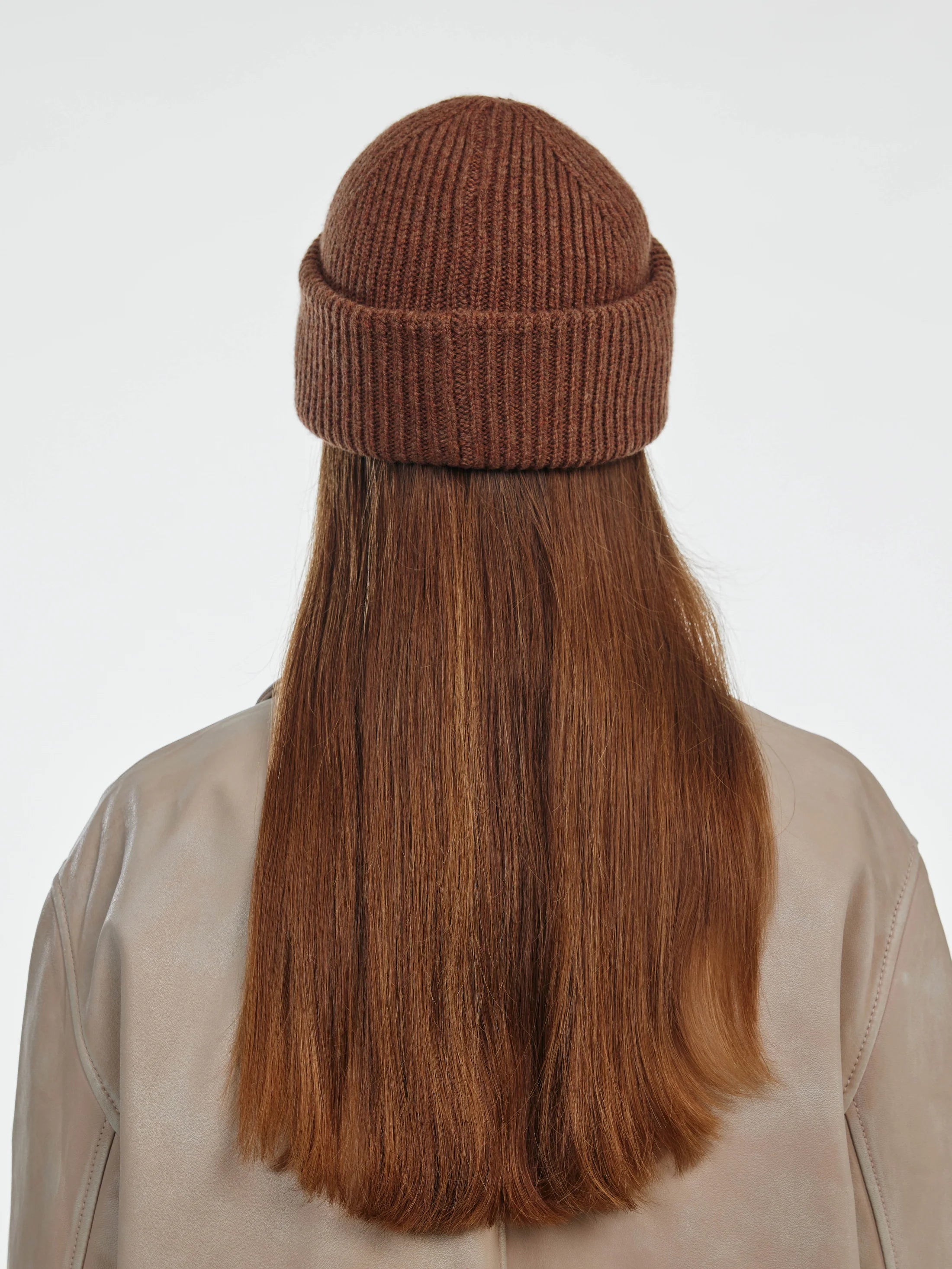 beanie chunky soft z vlny - Hazelnut
