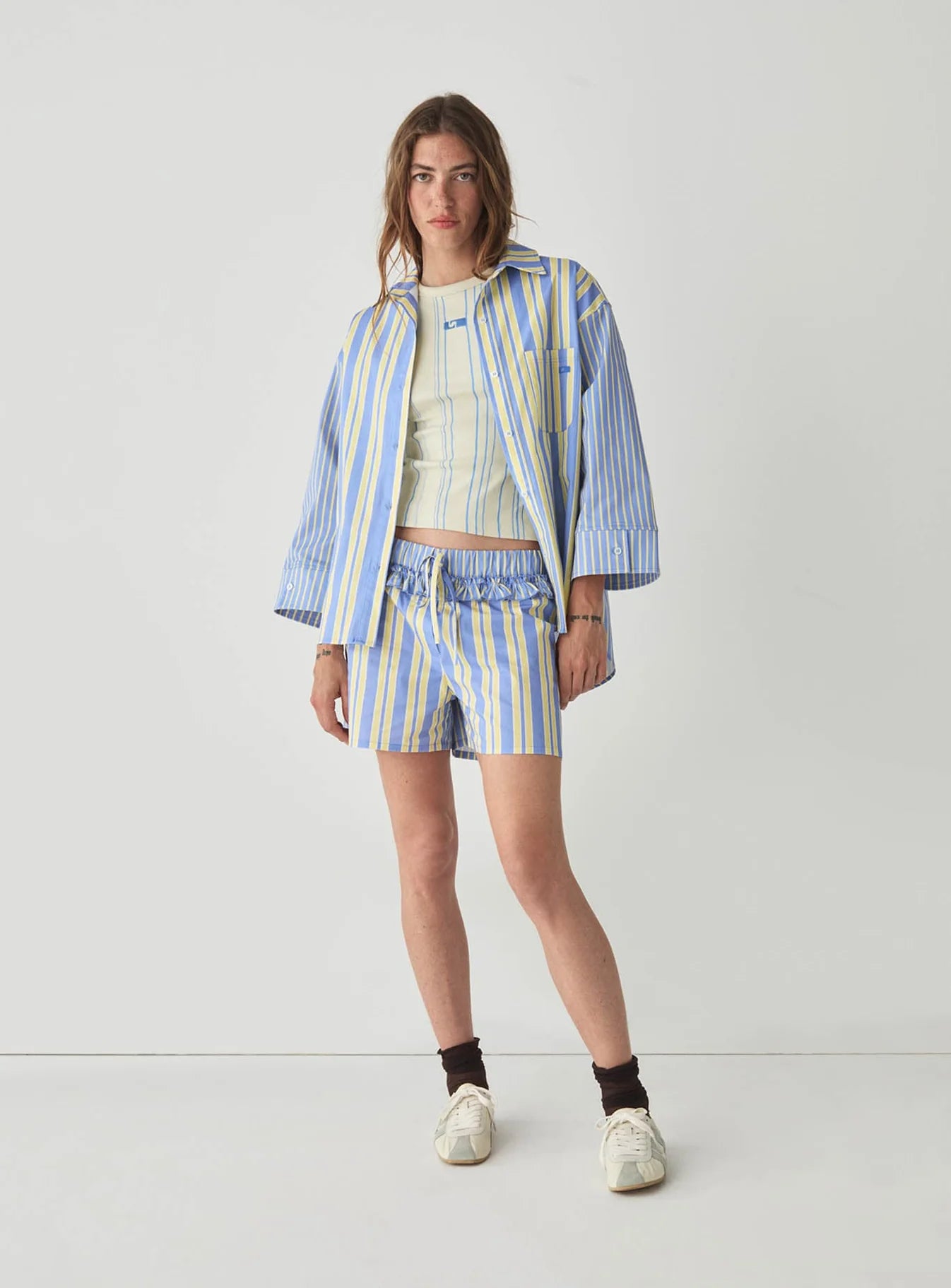 caos blue poplin boxer shorts