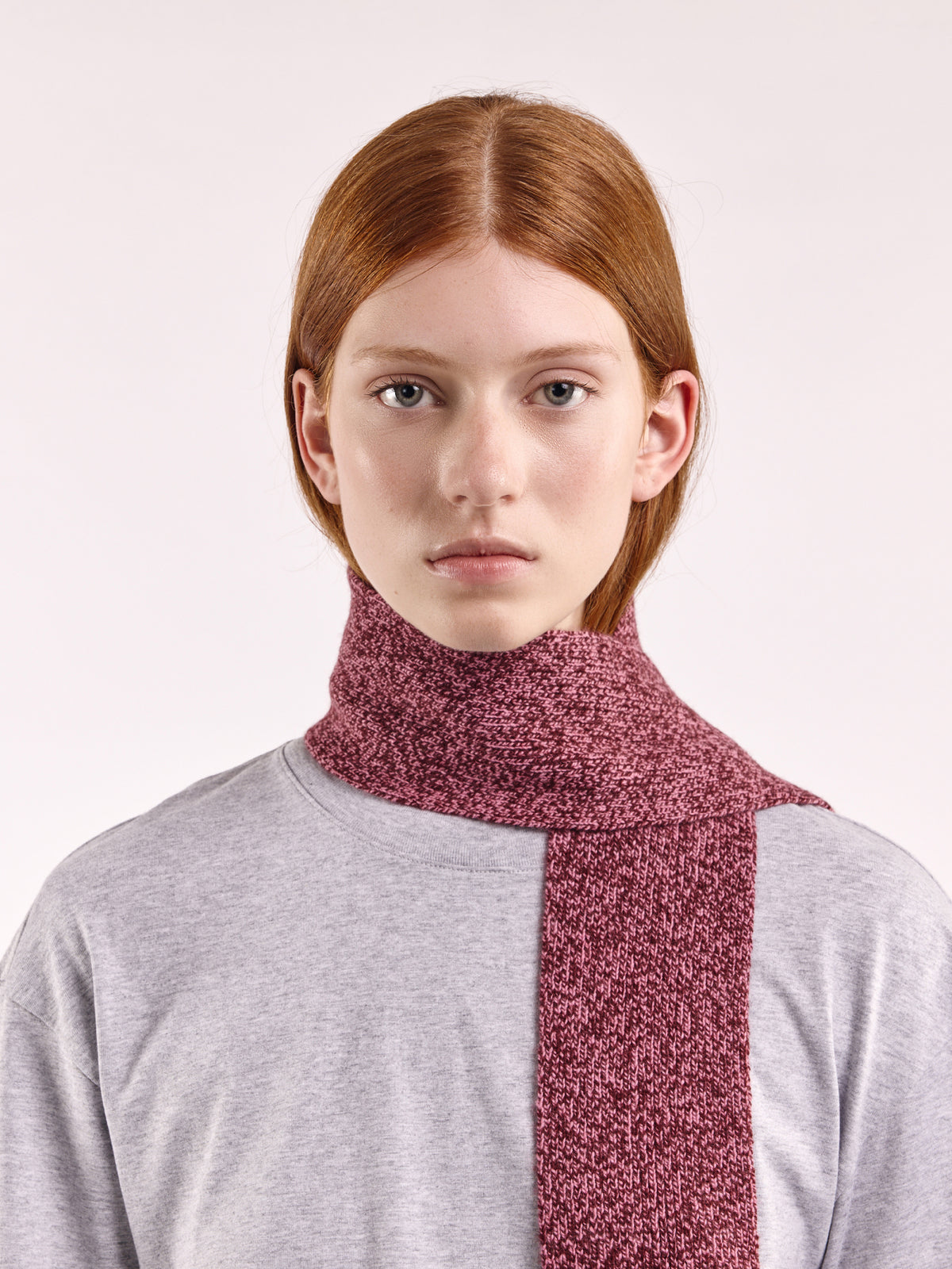 šála soft z vlny - Burgundy/Pink Marl
