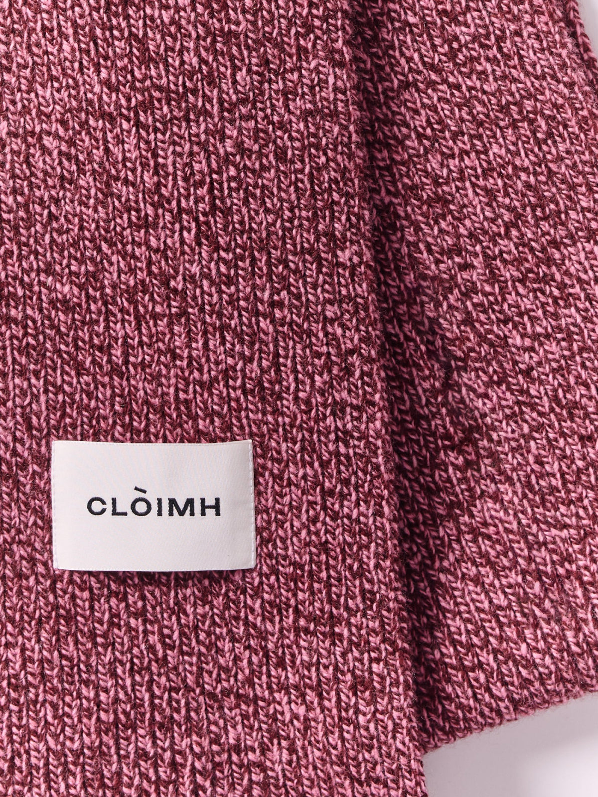 šála soft z vlny - Burgundy/Pink Marl