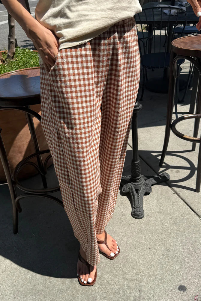 kalhoty Arc Gingham Cinnamon