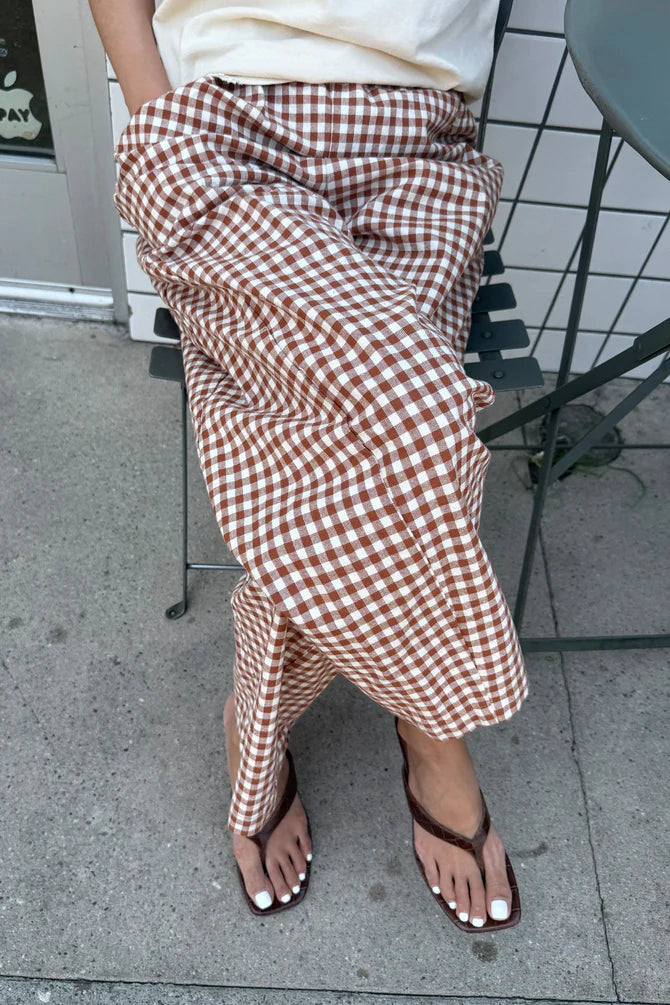 kalhoty Arc Gingham Cinnamon