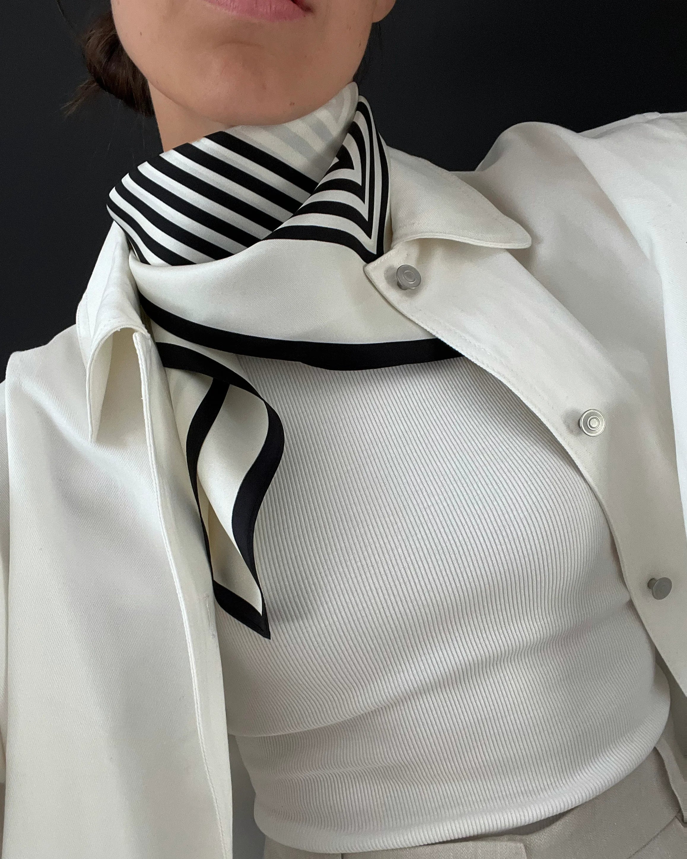 Šátek silk NO. 1 Cream 65 cm
