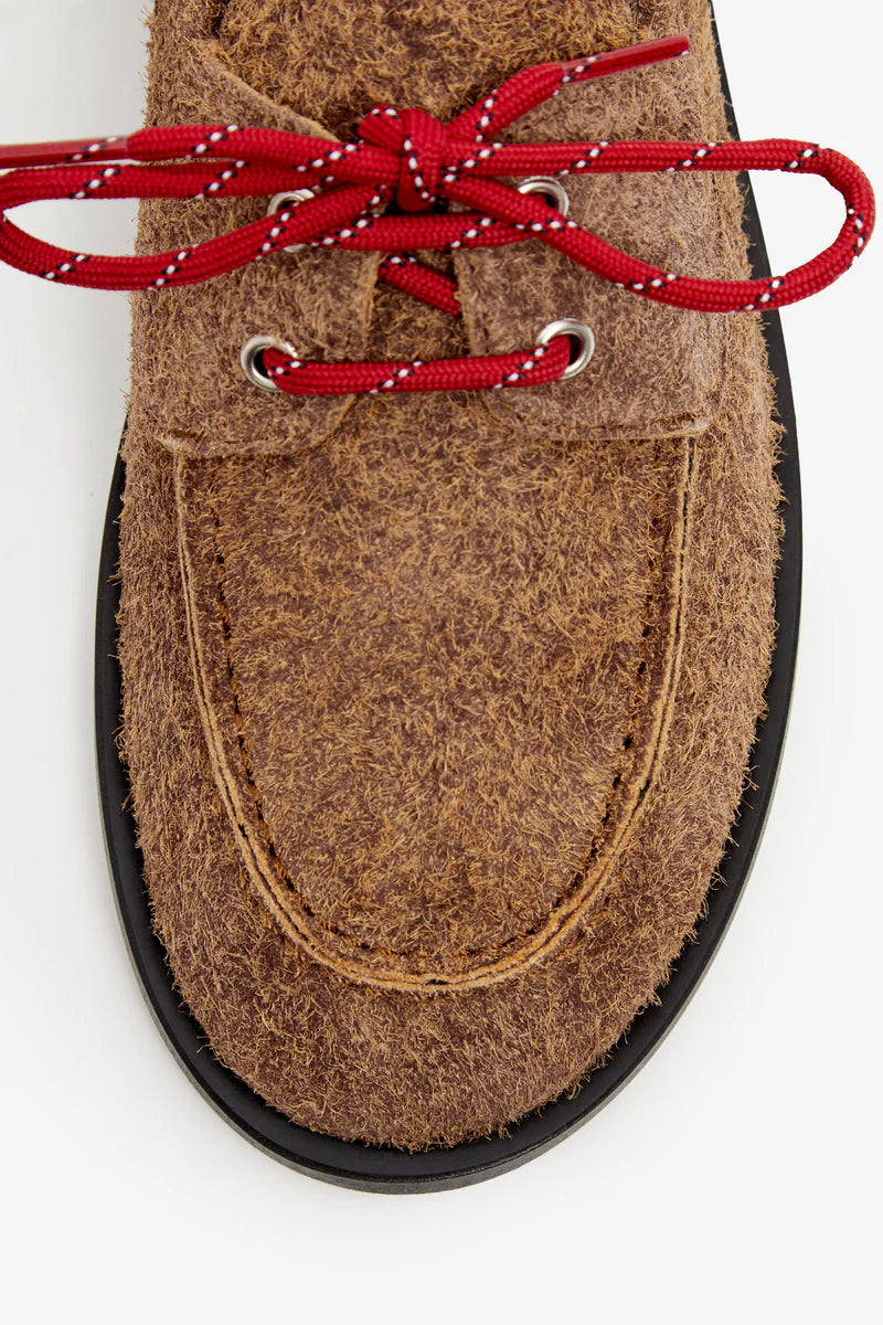 mokasíny Ariete suede hairy caramel