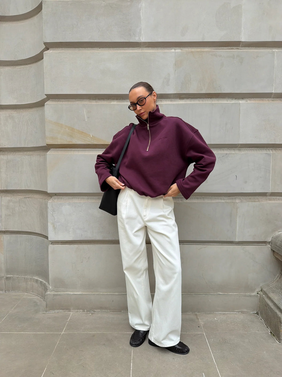 mikina logo techno burgundy