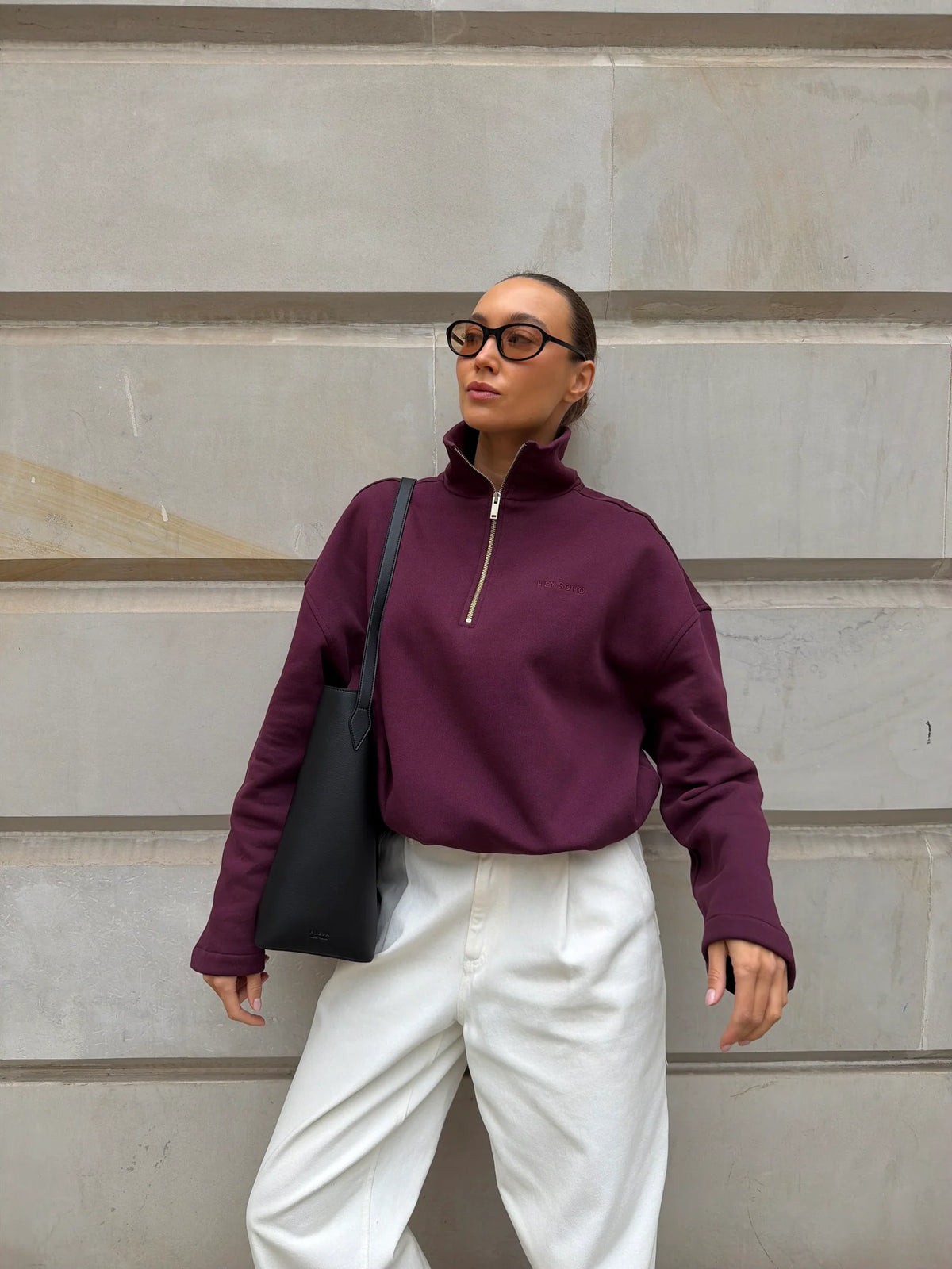 mikina logo techno burgundy
