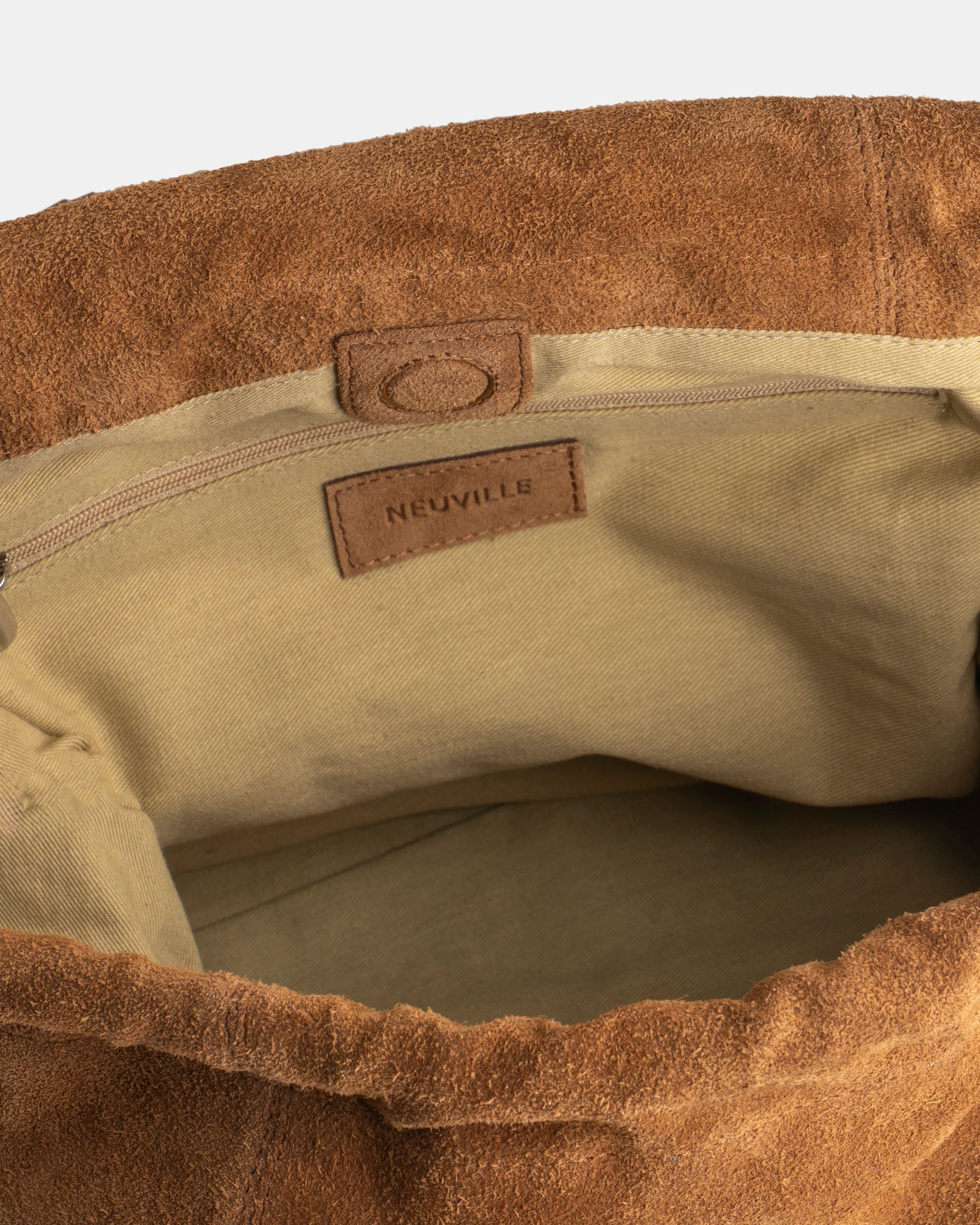 Elliot caramel suede handbag