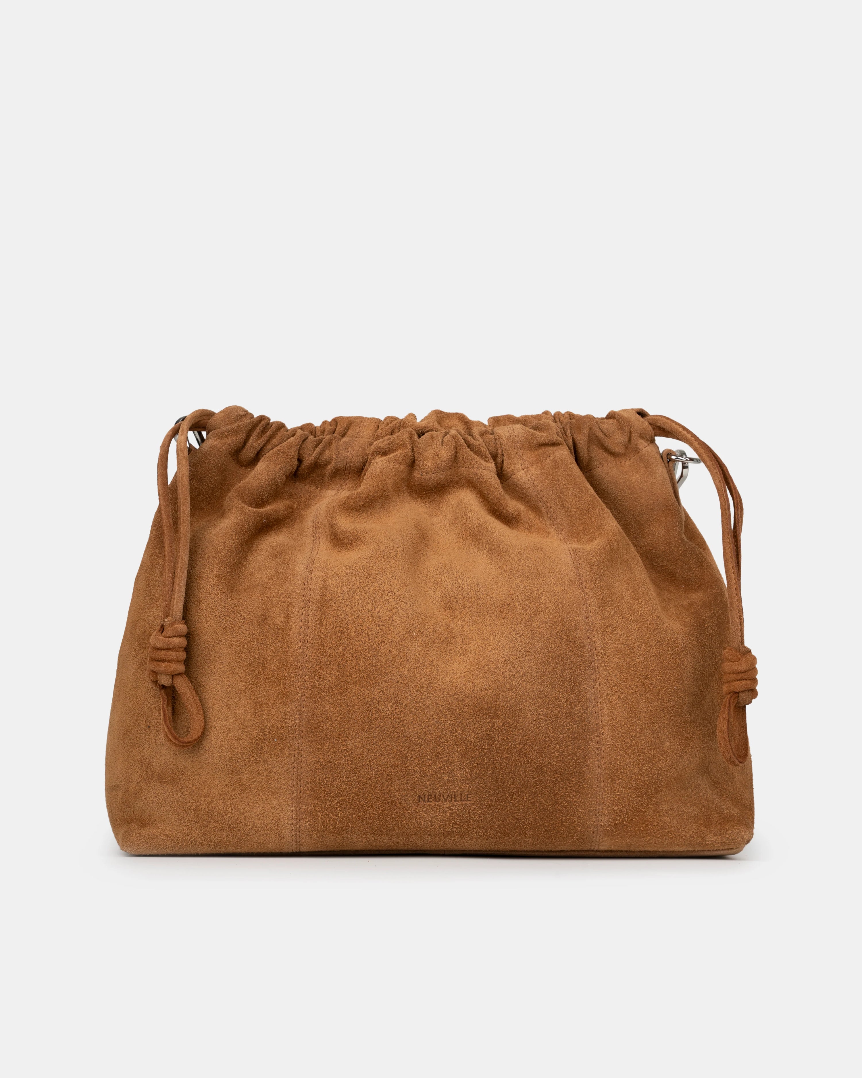 Elliot caramel suede handbag