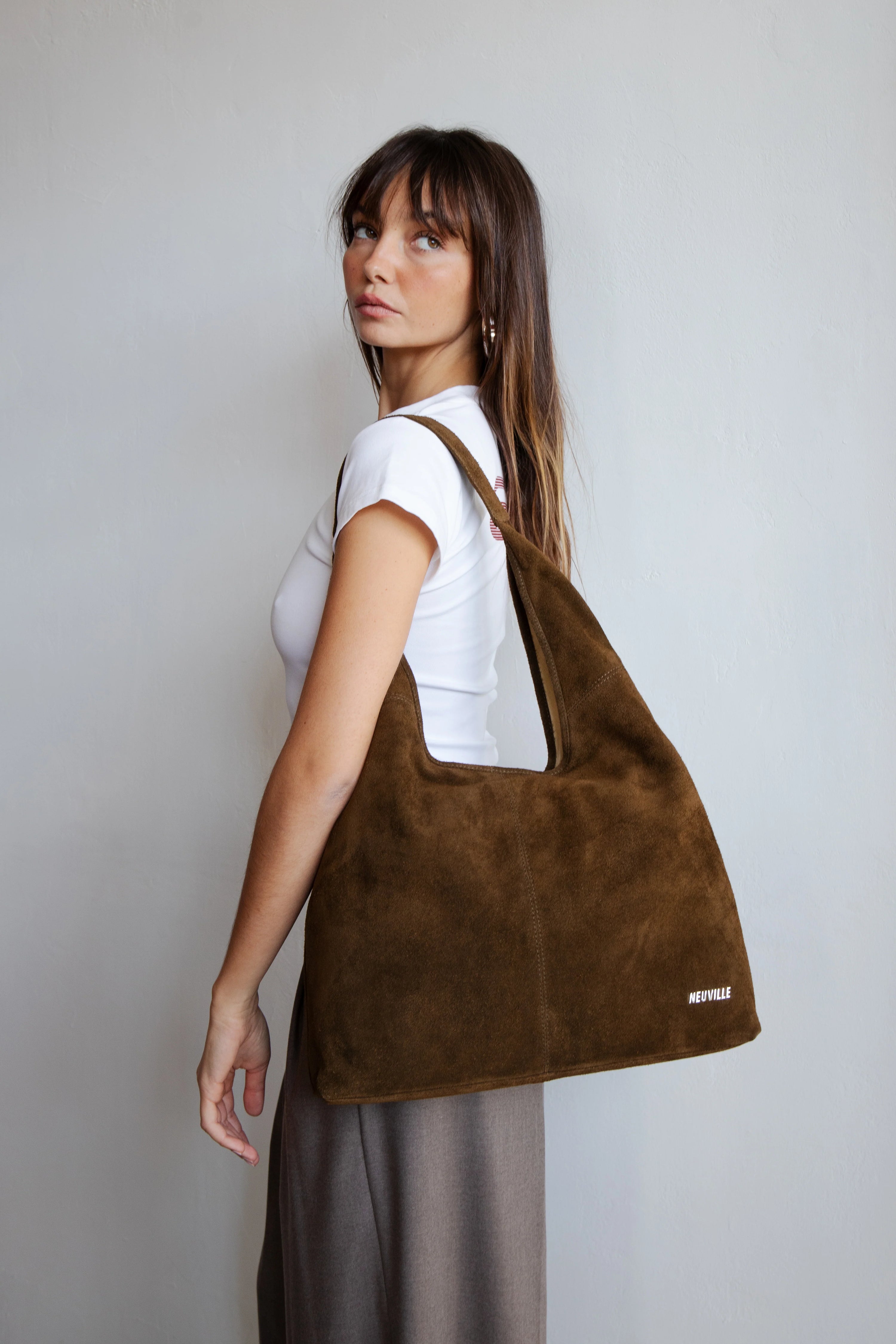 Kabelka Jackie suede khaki