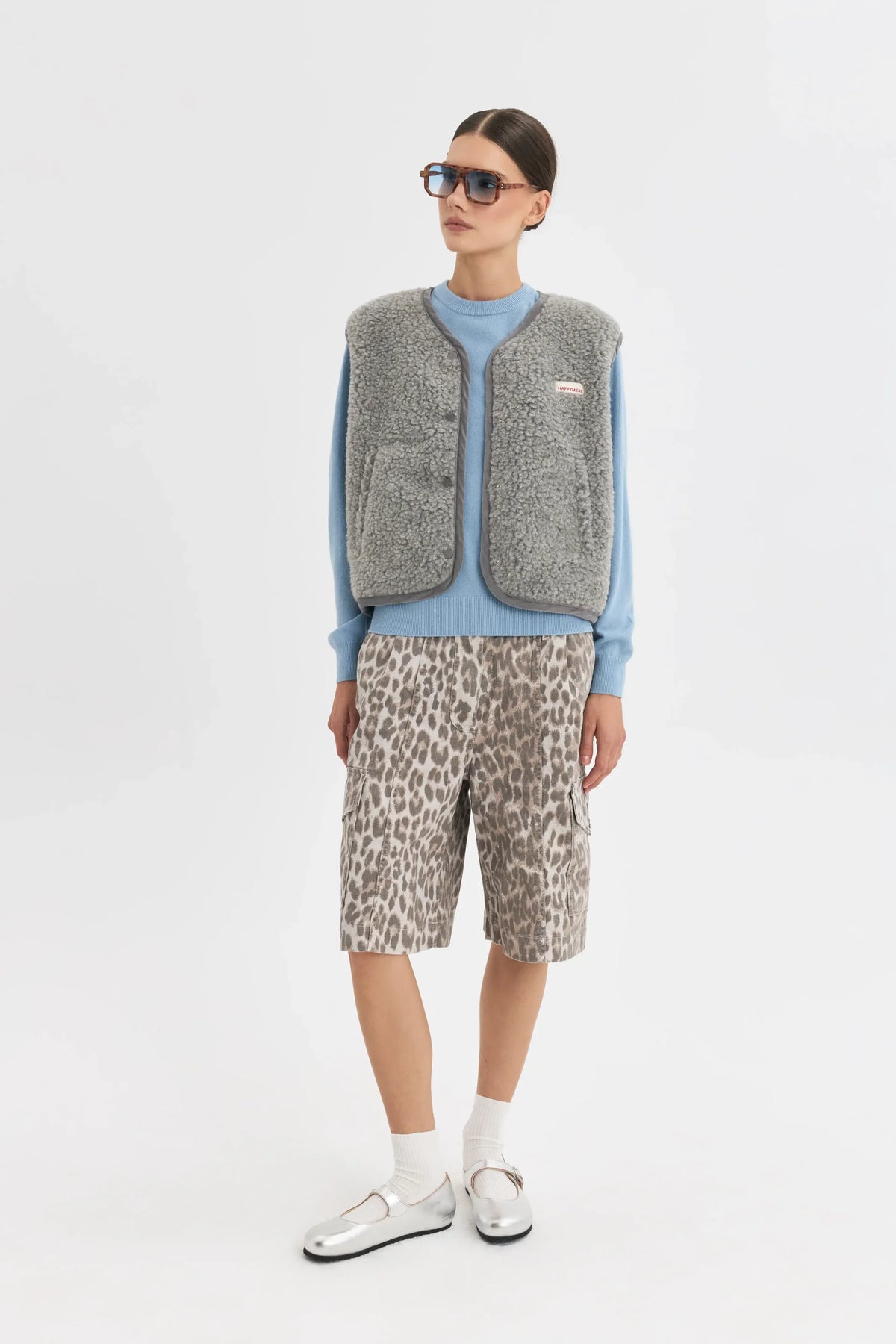 Vesta z vlny Stone Grey
