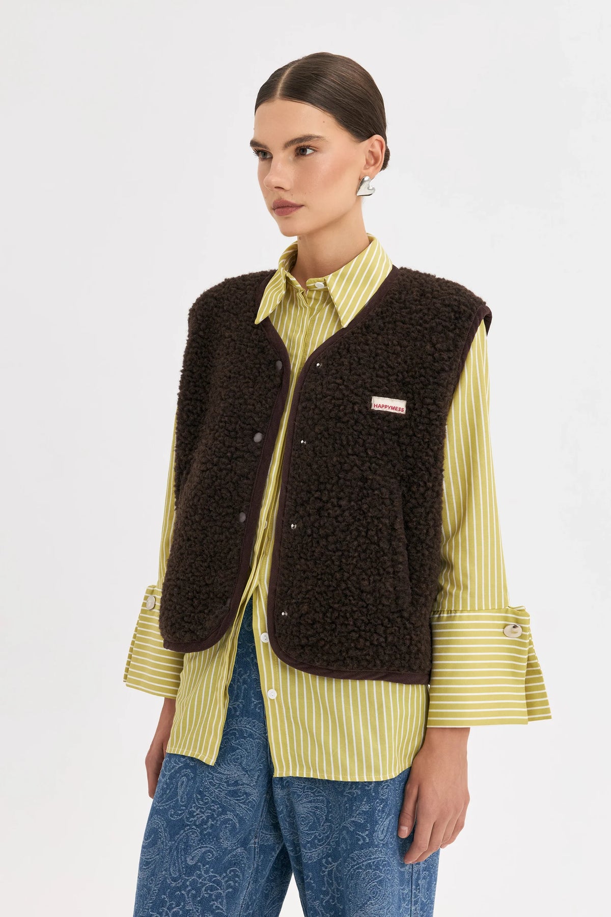 Vesta z vlny Chocolate Brown