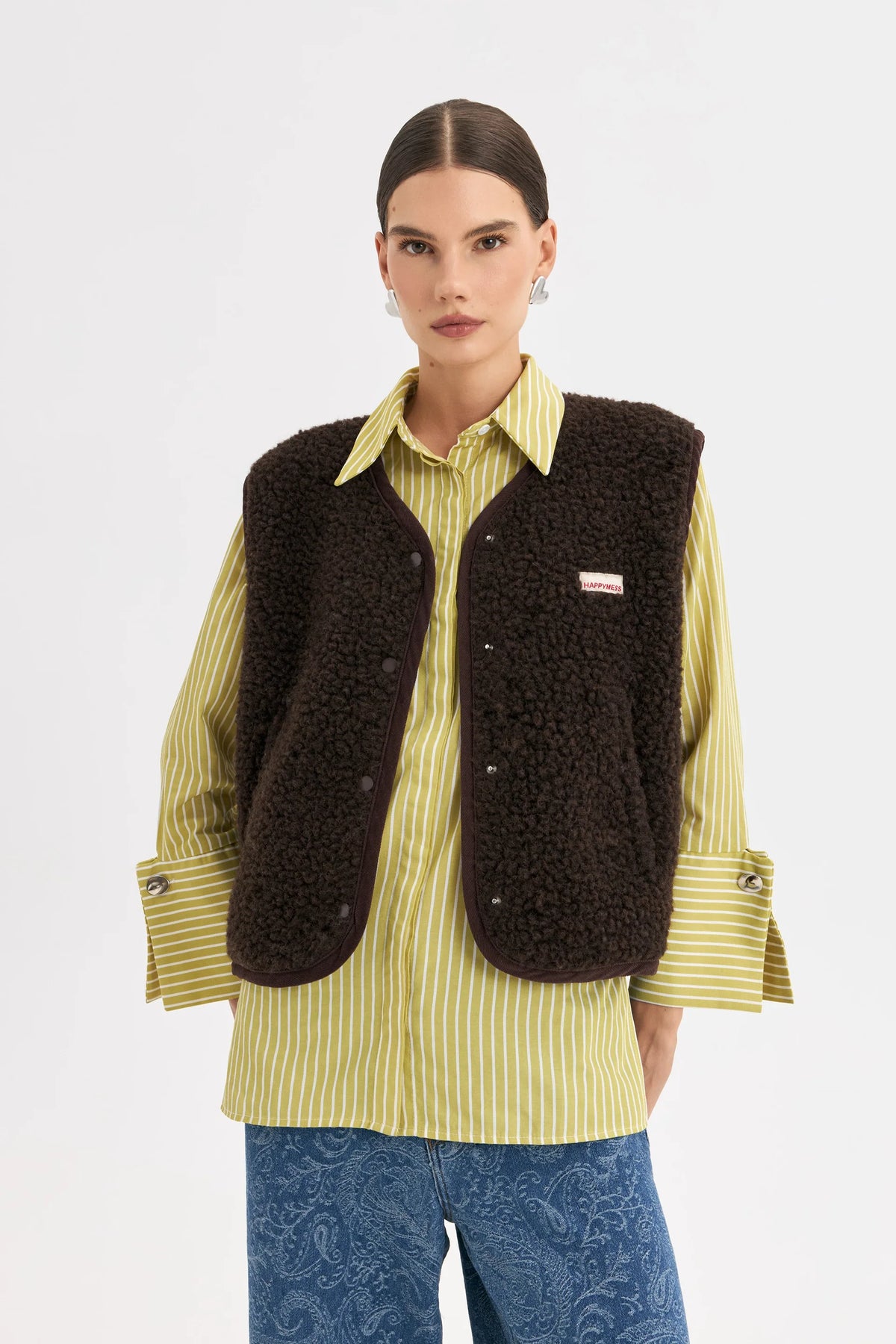 Vesta z vlny Chocolate Brown