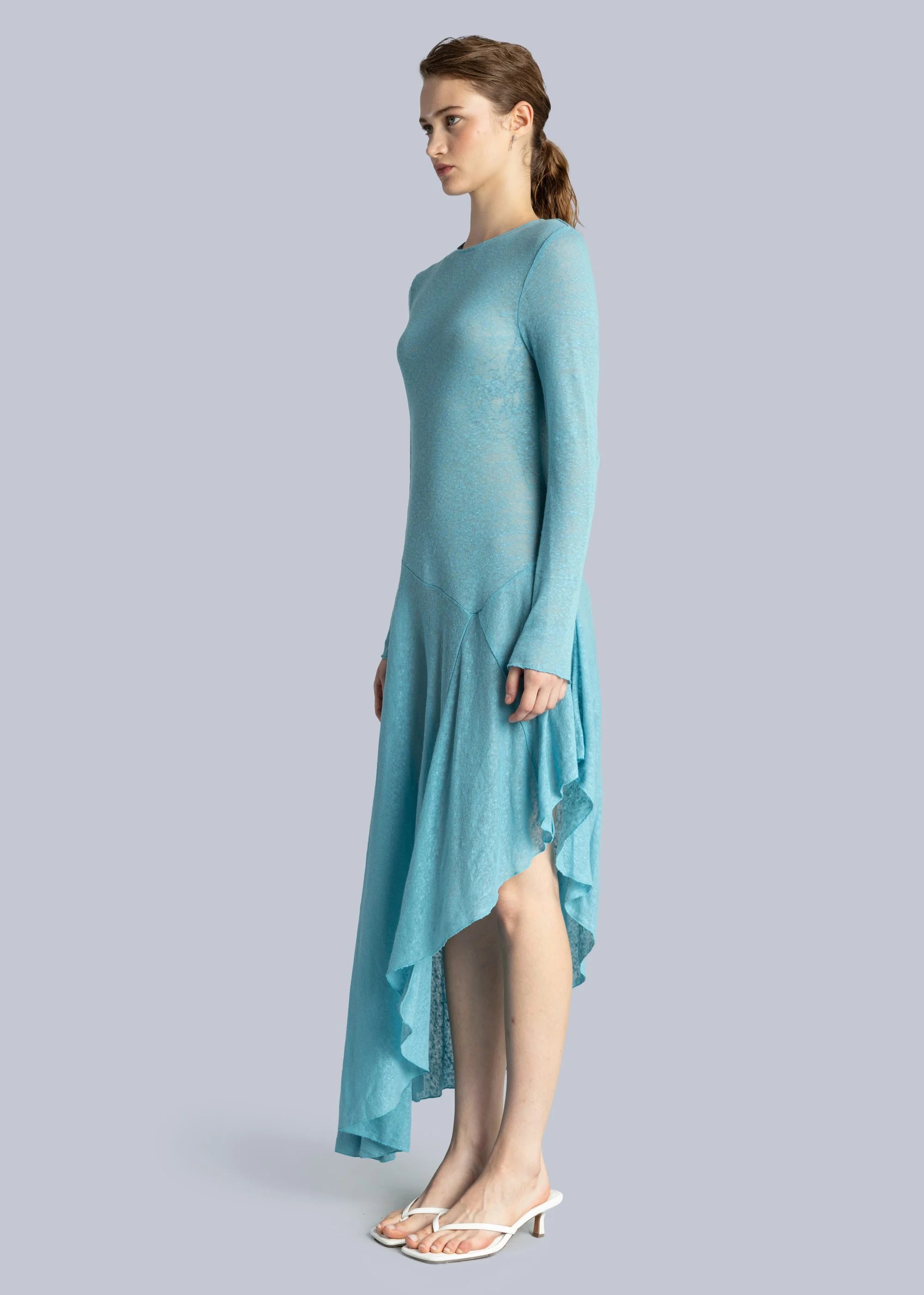 šaty Knitted Open-Back Asymmetrical