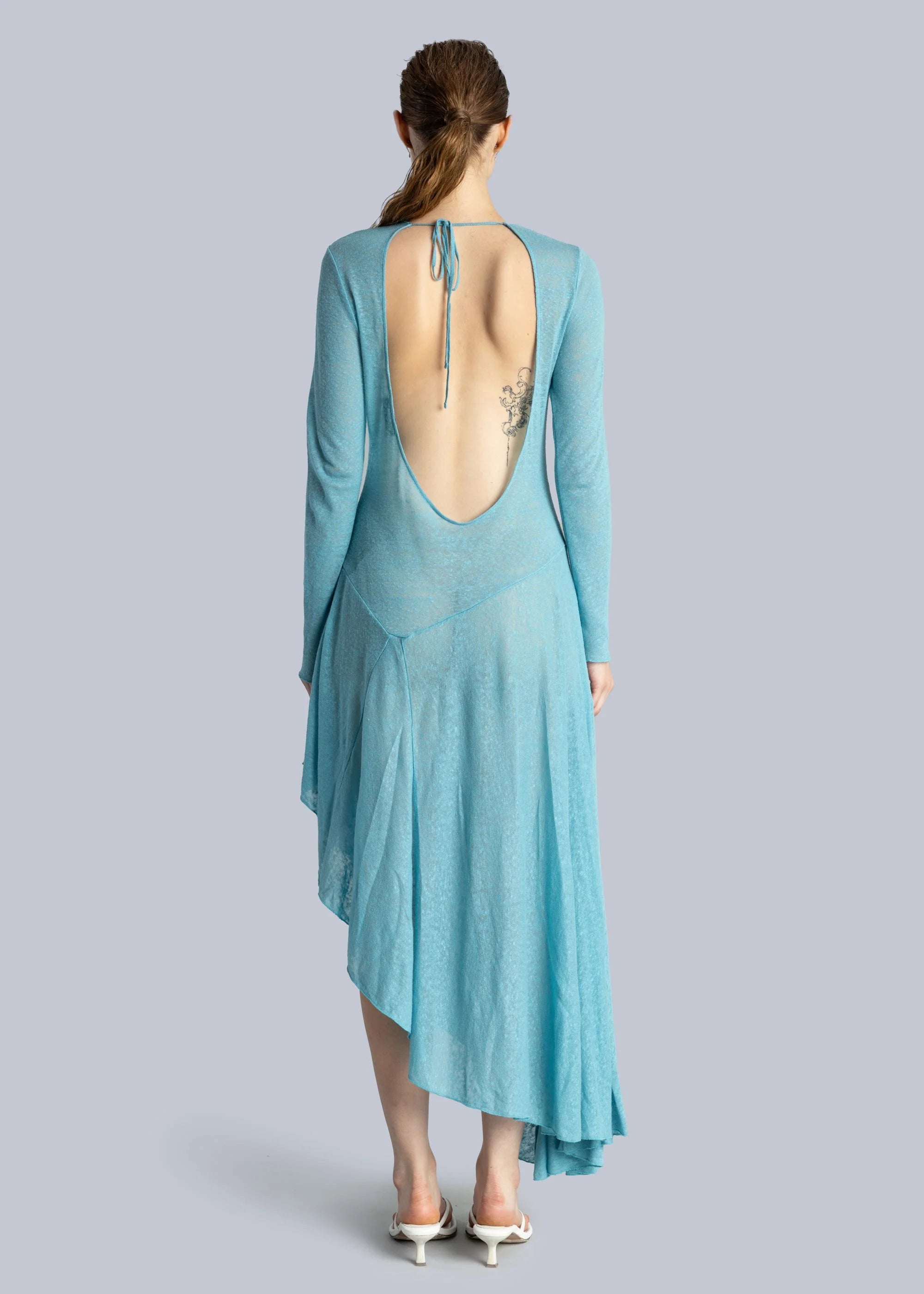 šaty Knitted Open-Back Asymmetrical