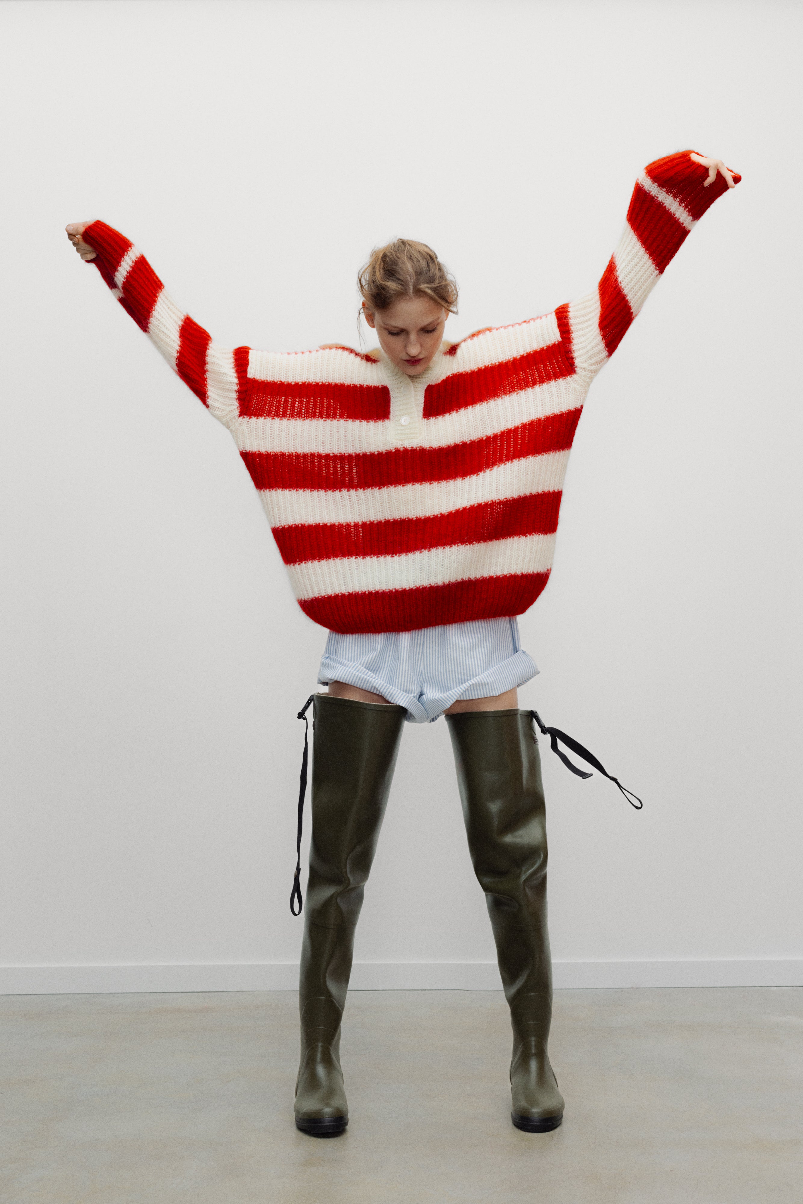 svetr ellie polo chinese red stripe