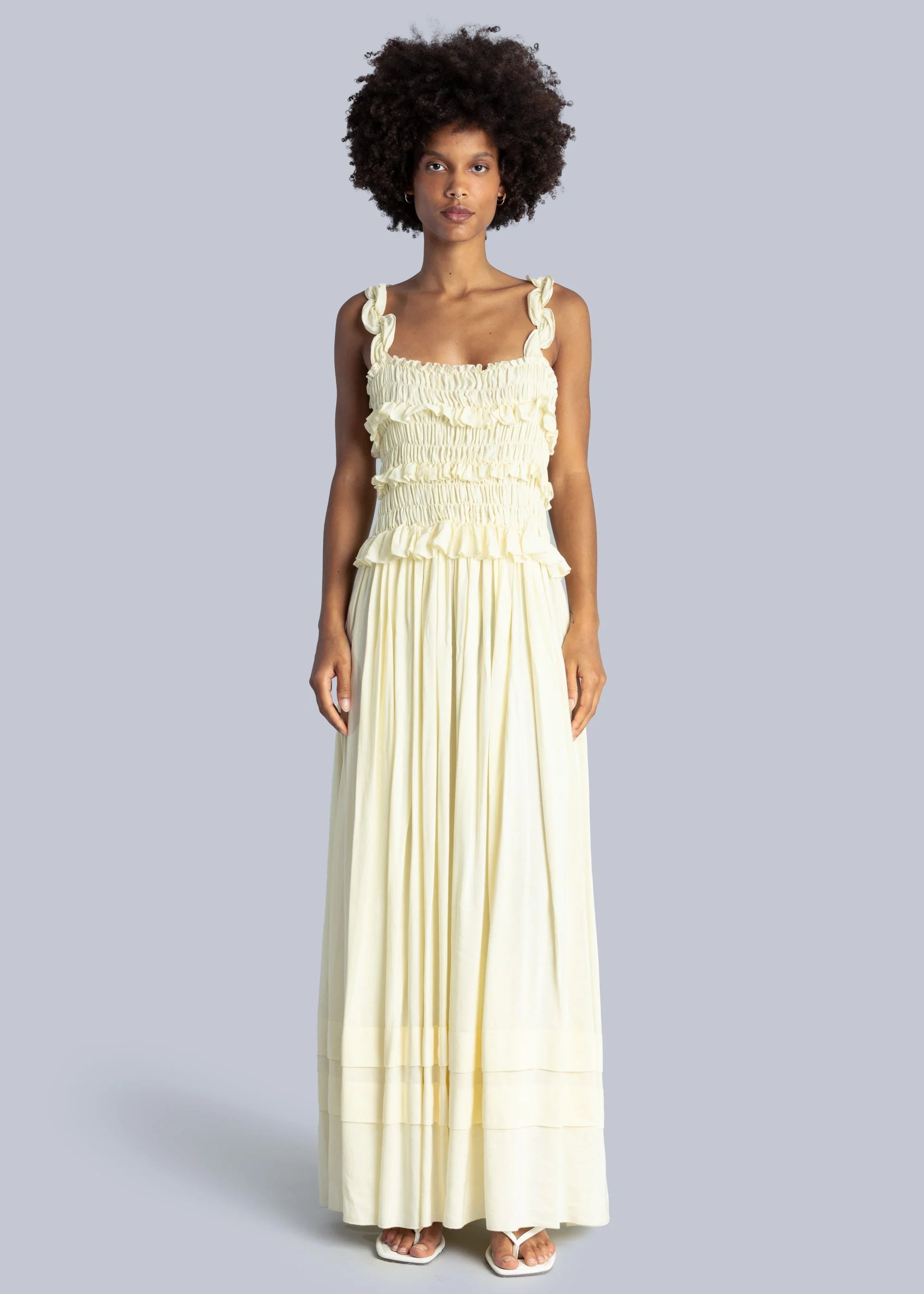 šaty Linen Ruffle Sundress