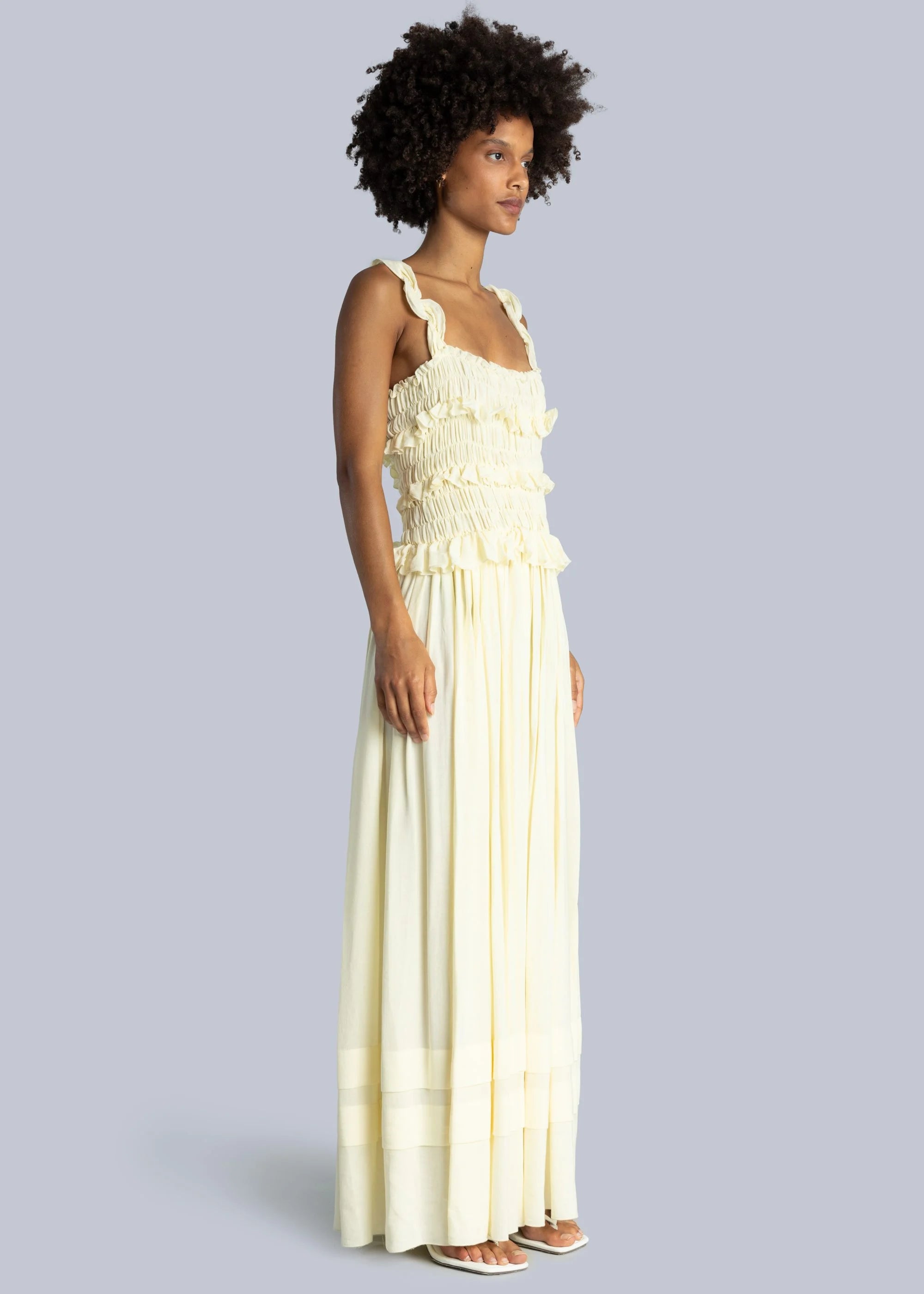 šaty Linen Ruffle Sundress