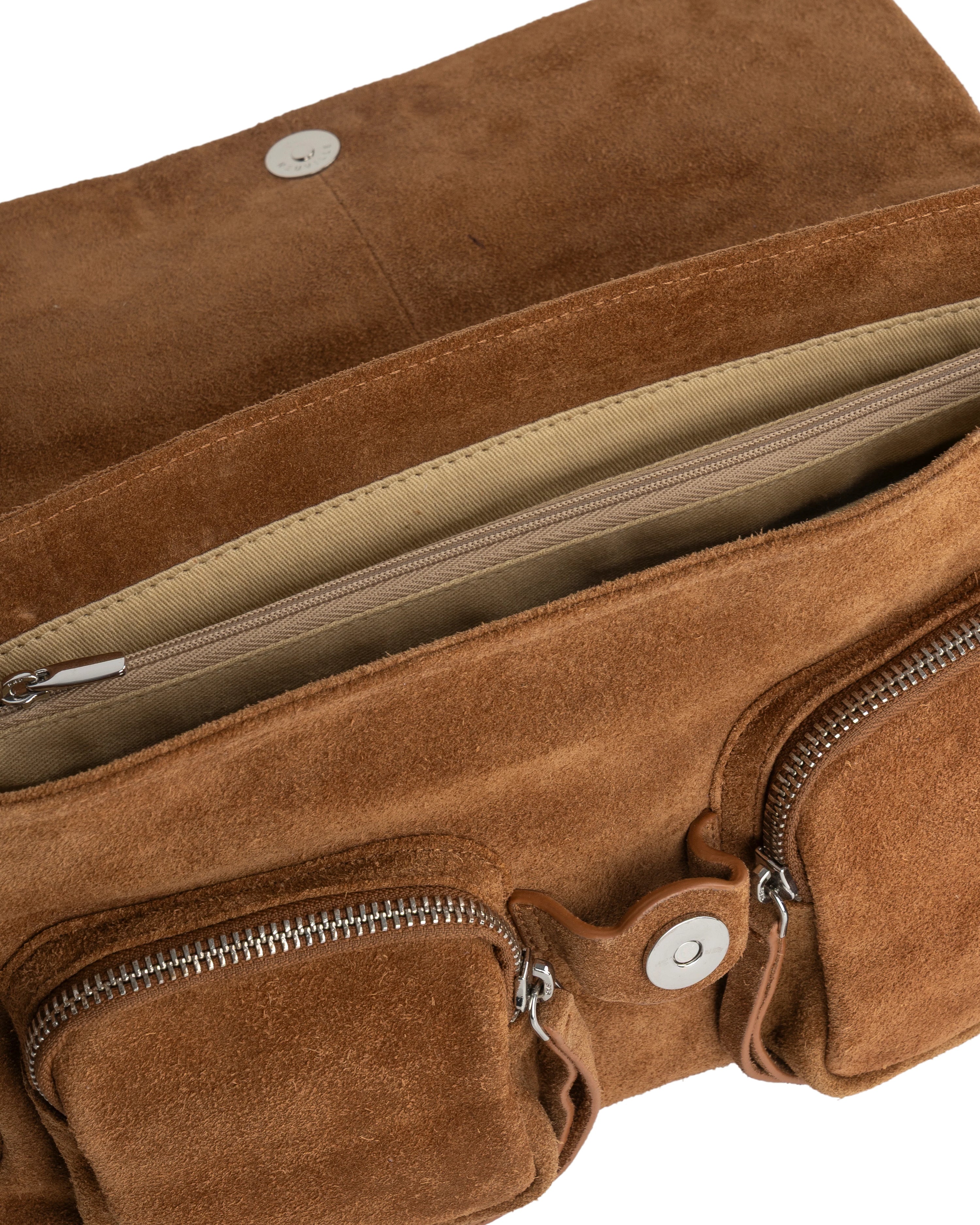 Max suede caramel handbag