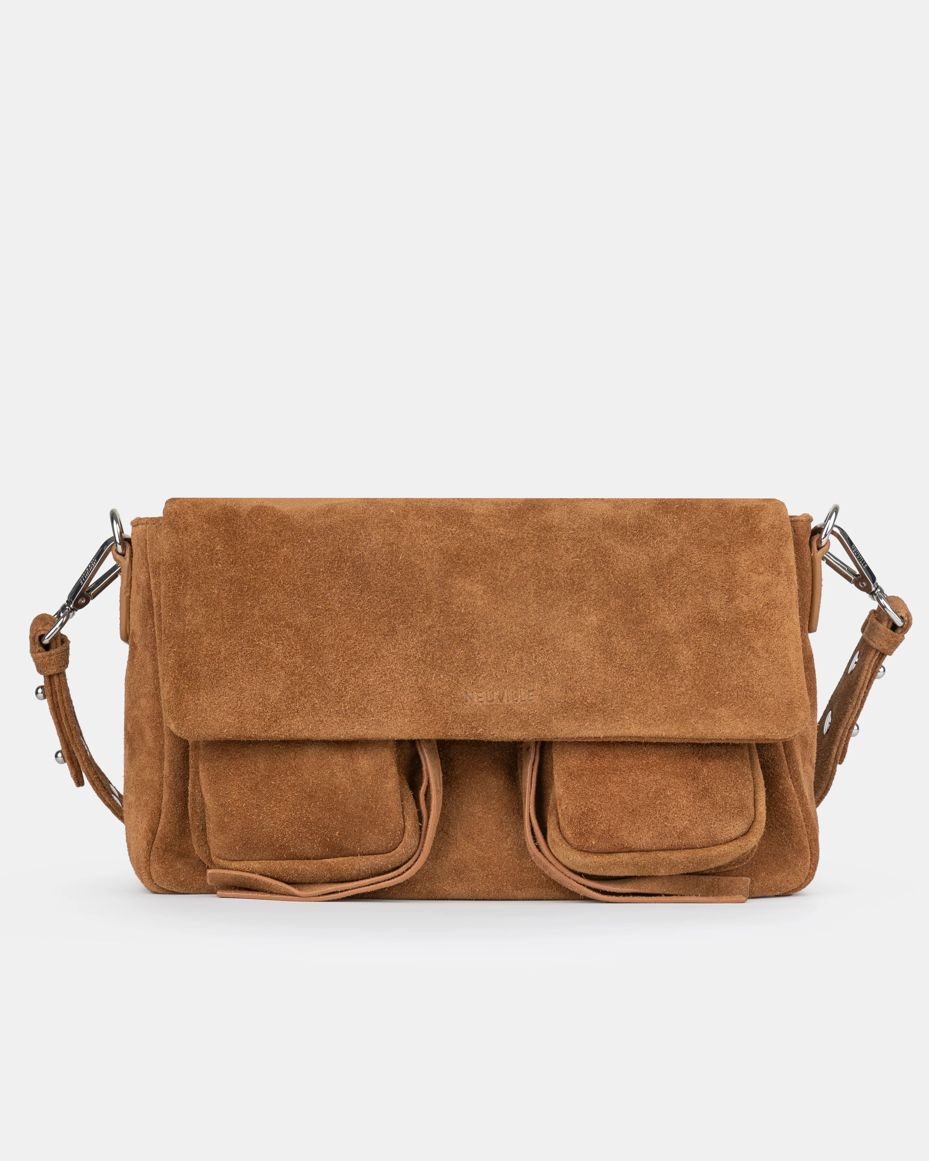 Max suede caramel handbag