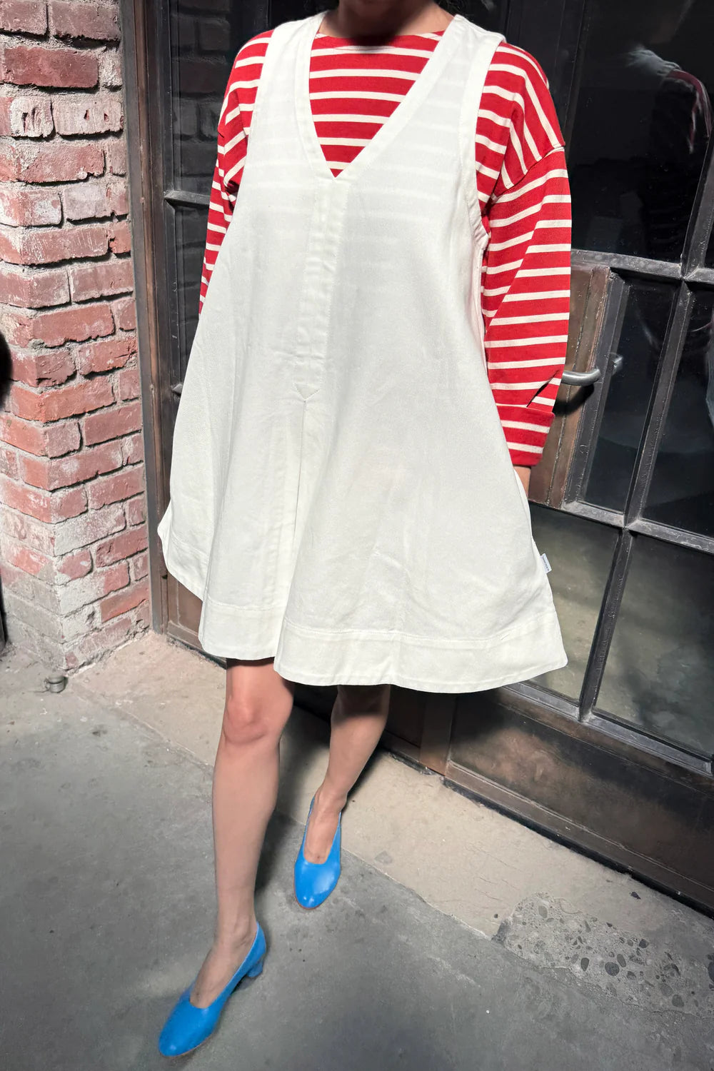 šaty Mable white denim