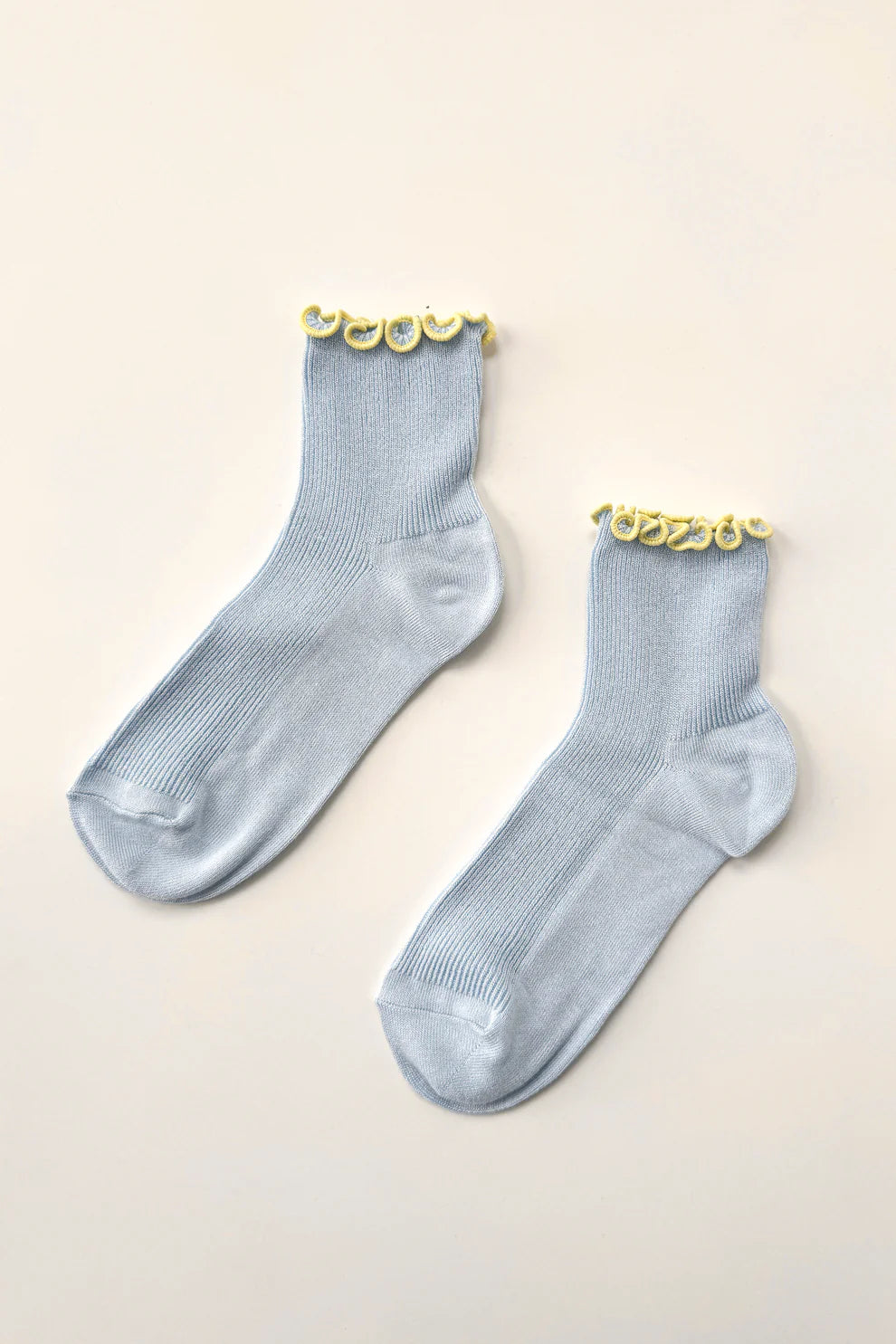 ponožky ruffled - baby blue/butter