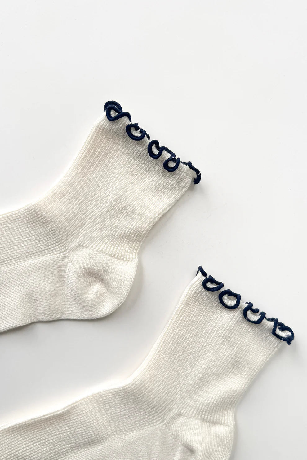 ponožky ruffled - soft white/navy