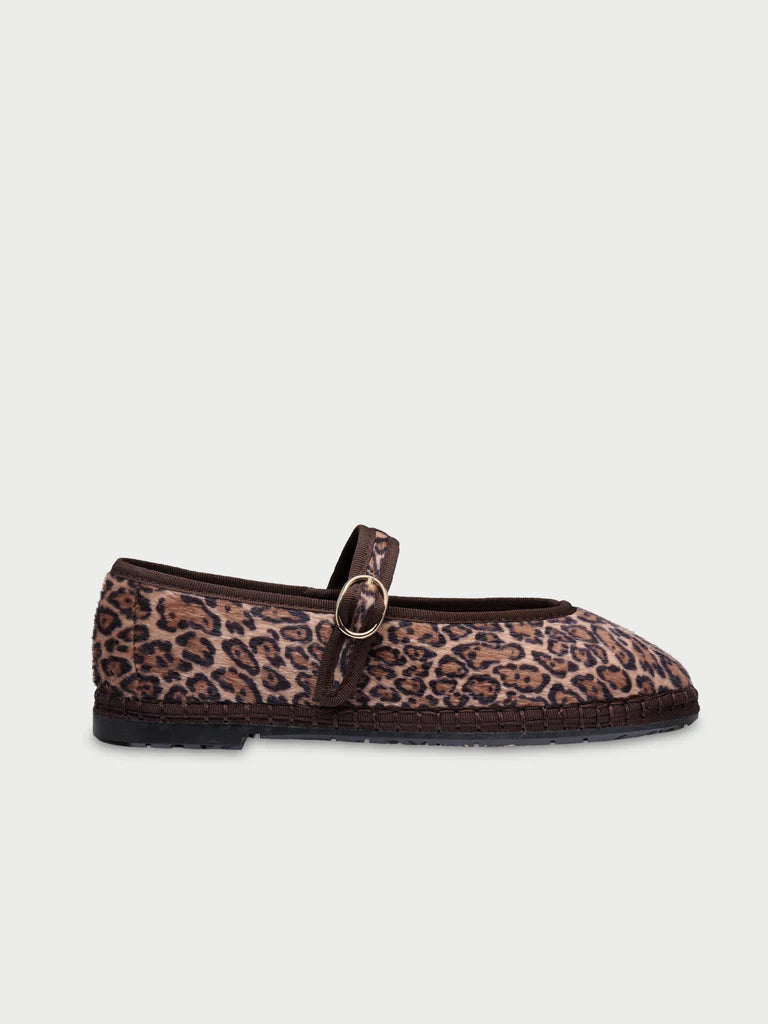 Pierre Leopard Brown ballet flats