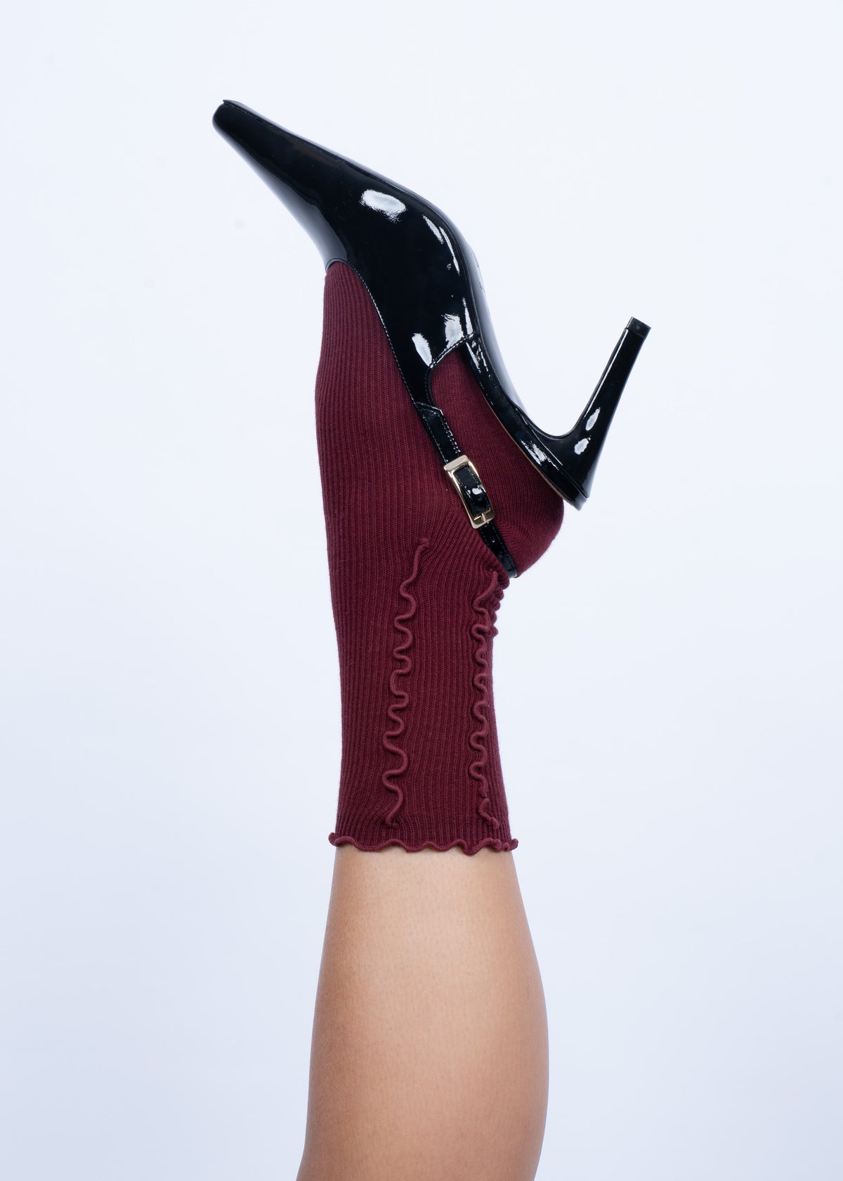 ponožky ruffle Burgundy