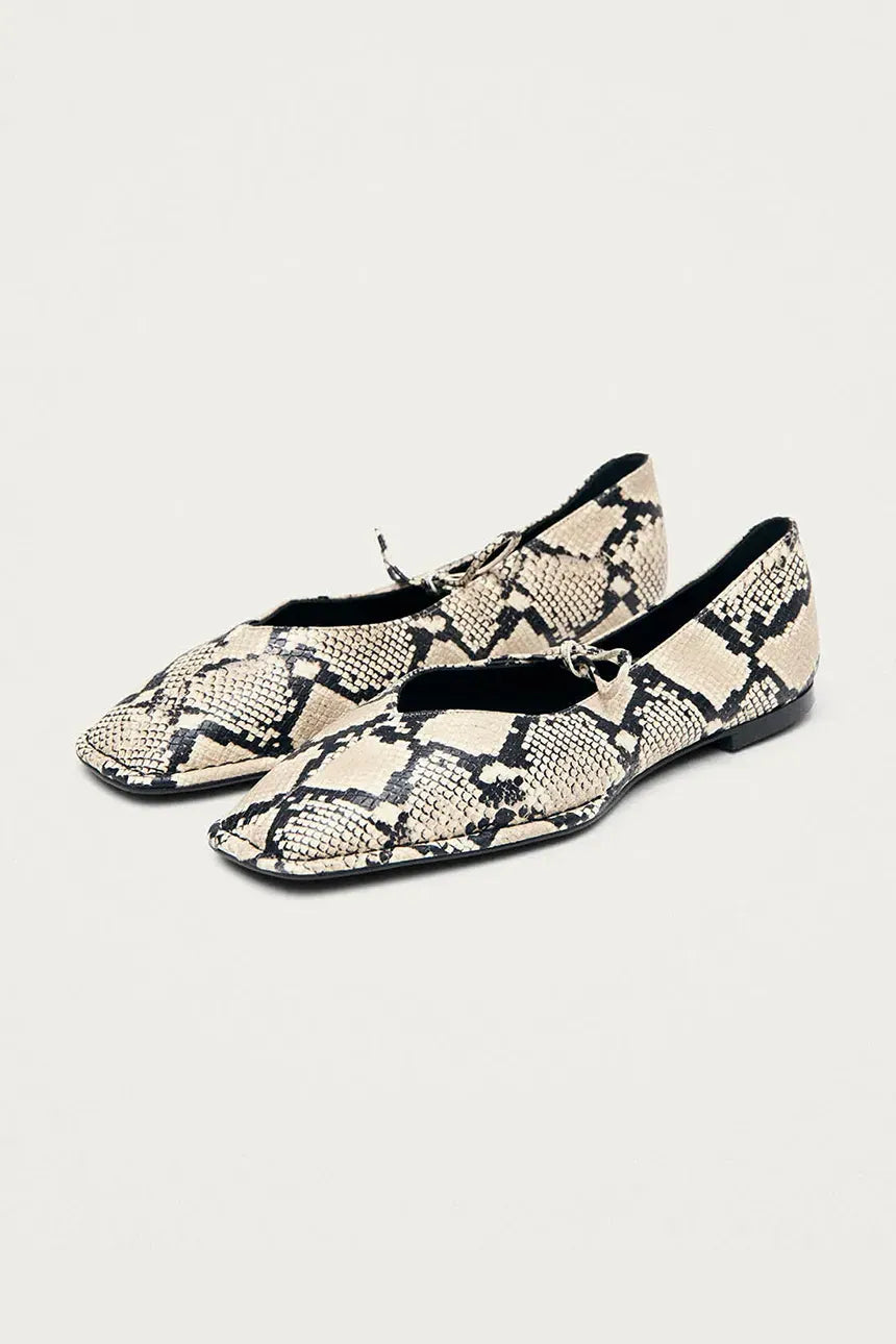 baleríny sway indo beige leather ballet flats
