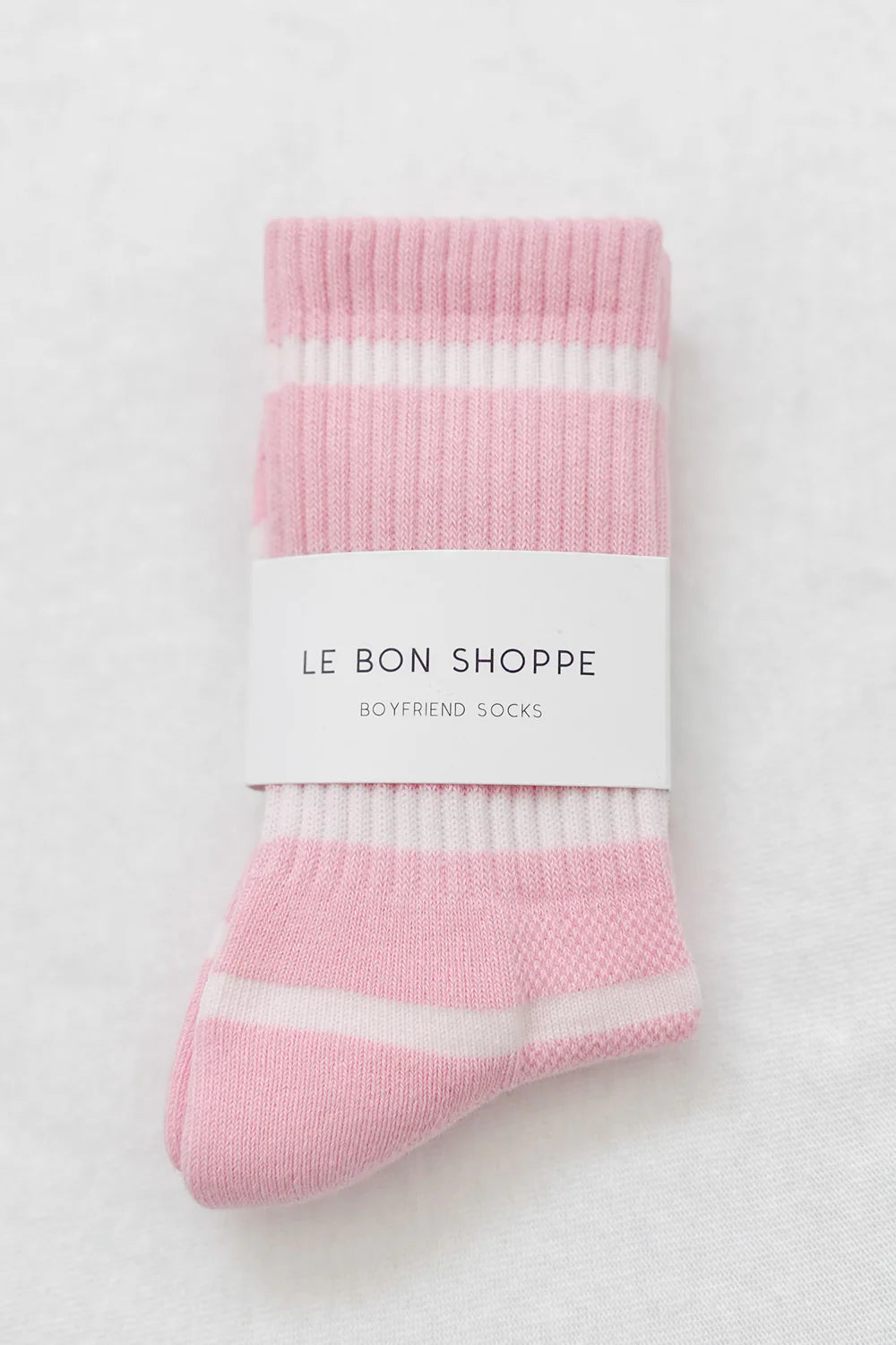 ponožky Boyfriend striped pink white stripe