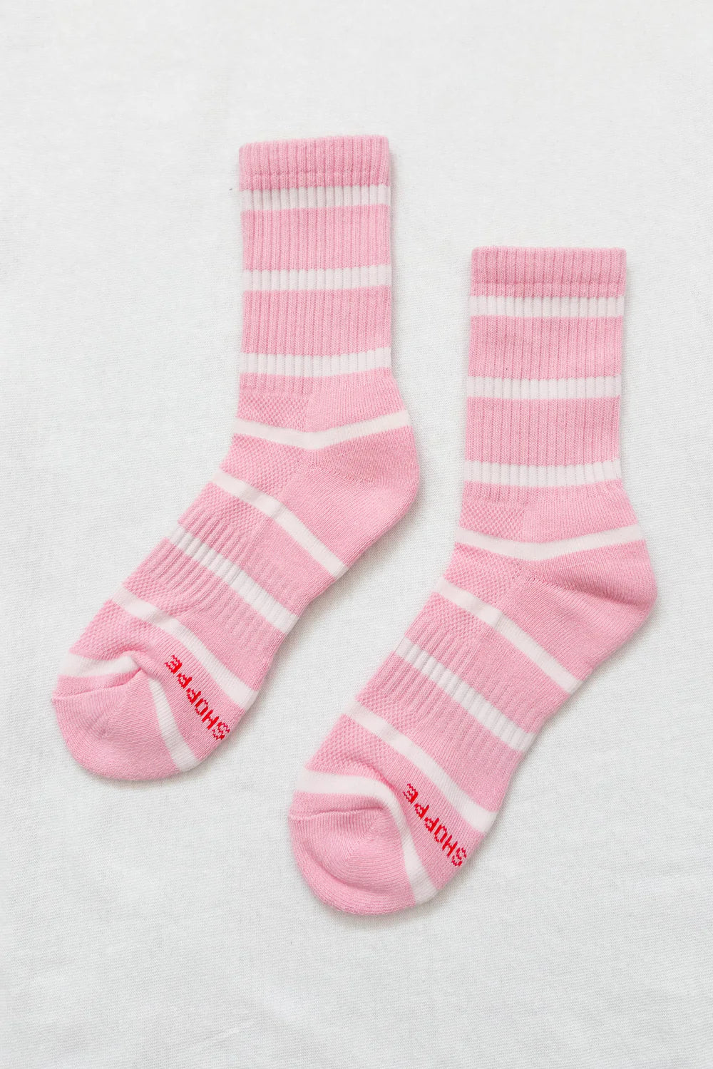 ponožky Boyfriend striped pink white stripe