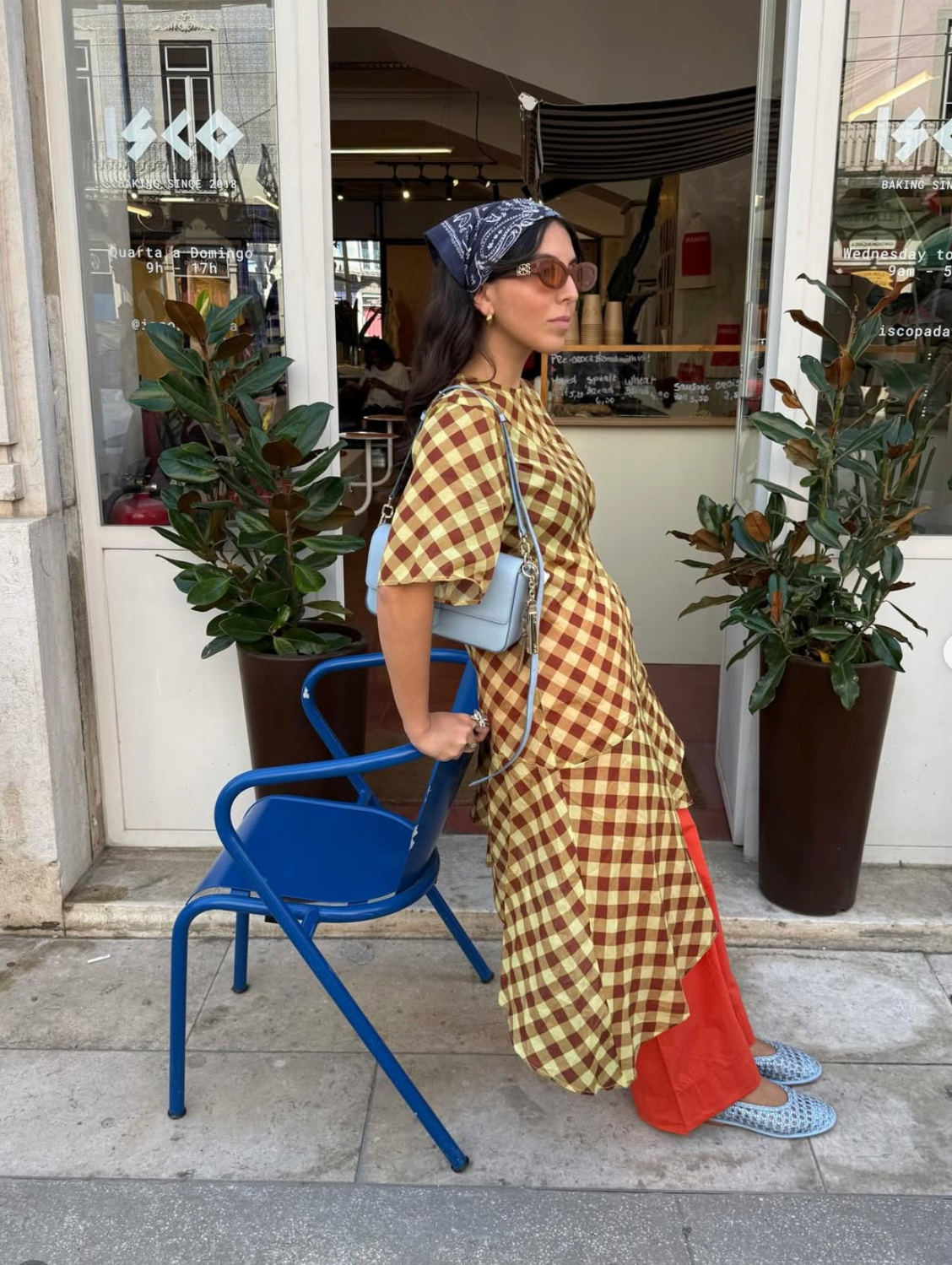 harmony midi dress choc avo gingham