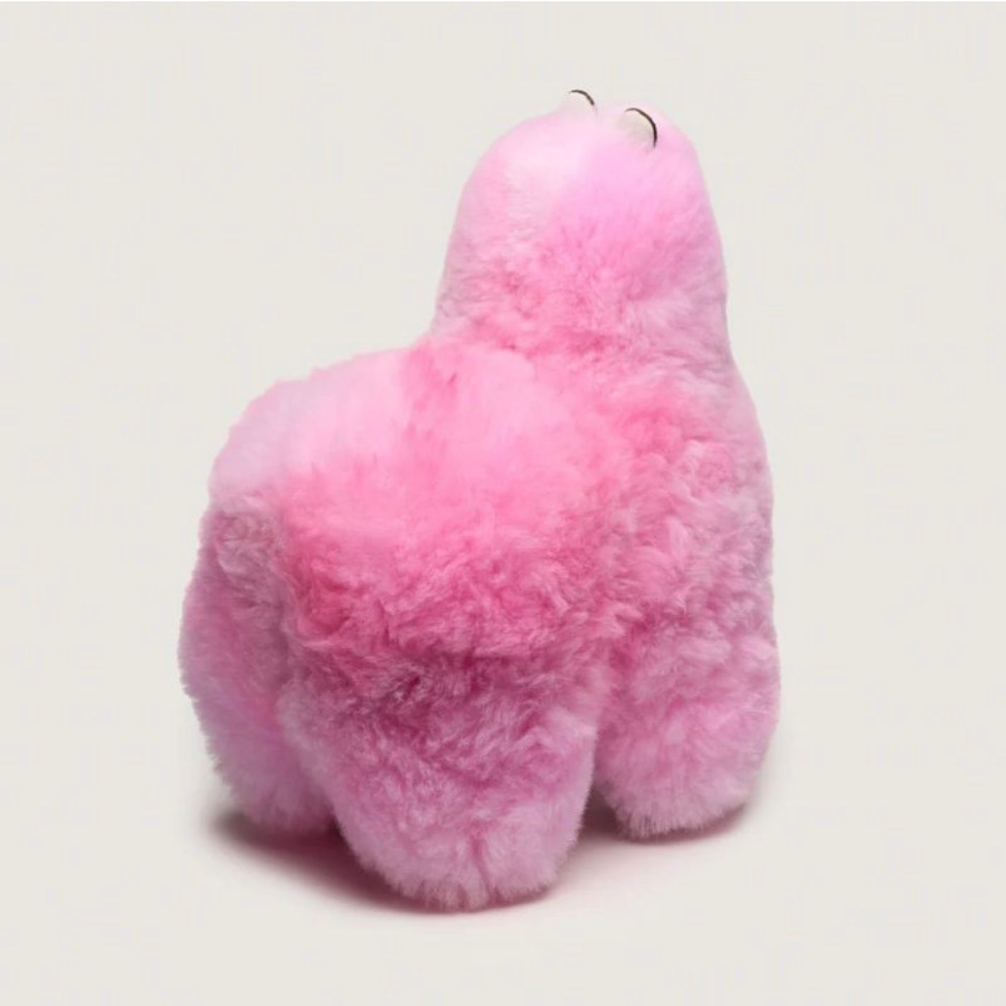 Plyšová alpaka z přírodní vlny –  Candy Pink – 32 cm