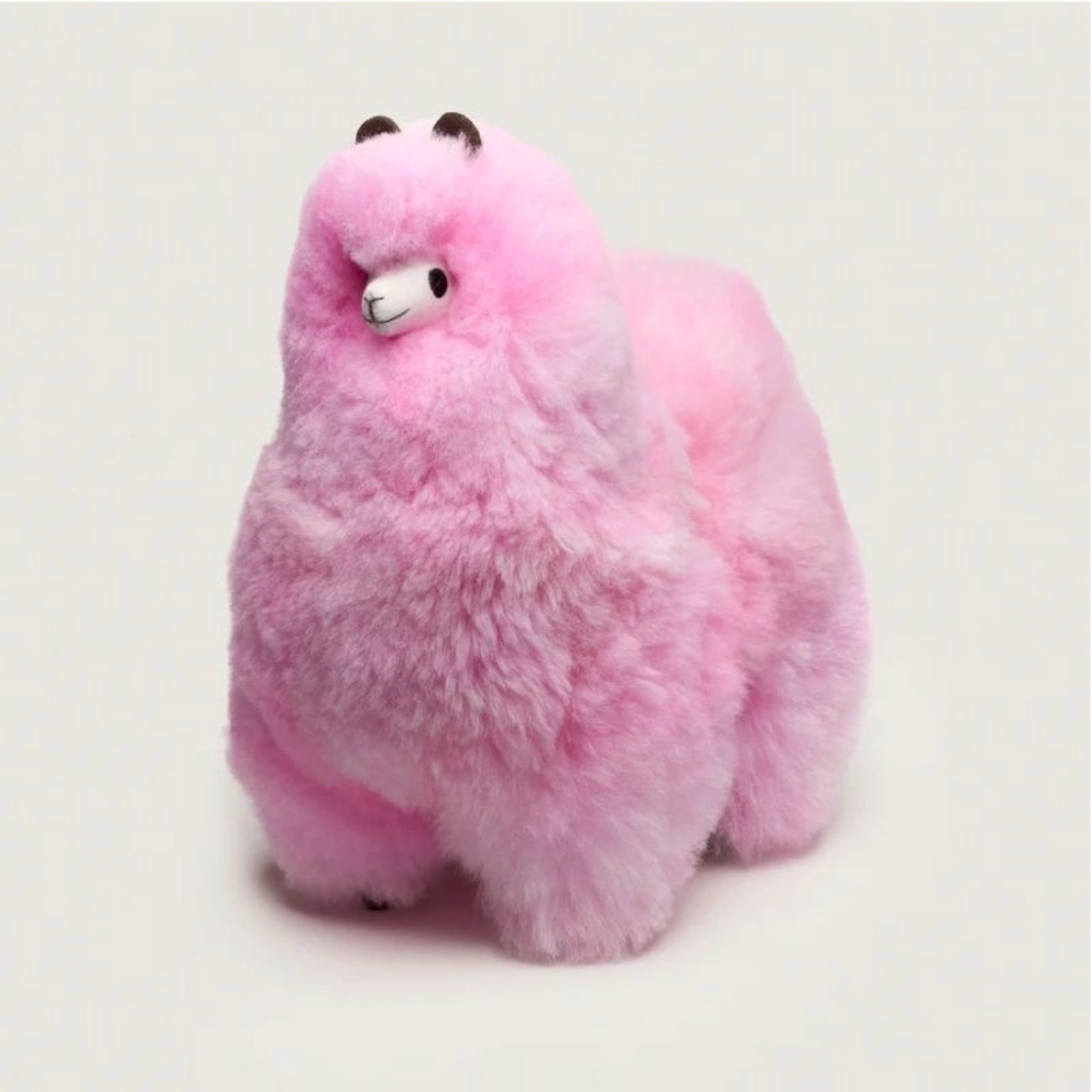 Plyšová alpaka z přírodní vlny –  Candy Pink – 32 cm