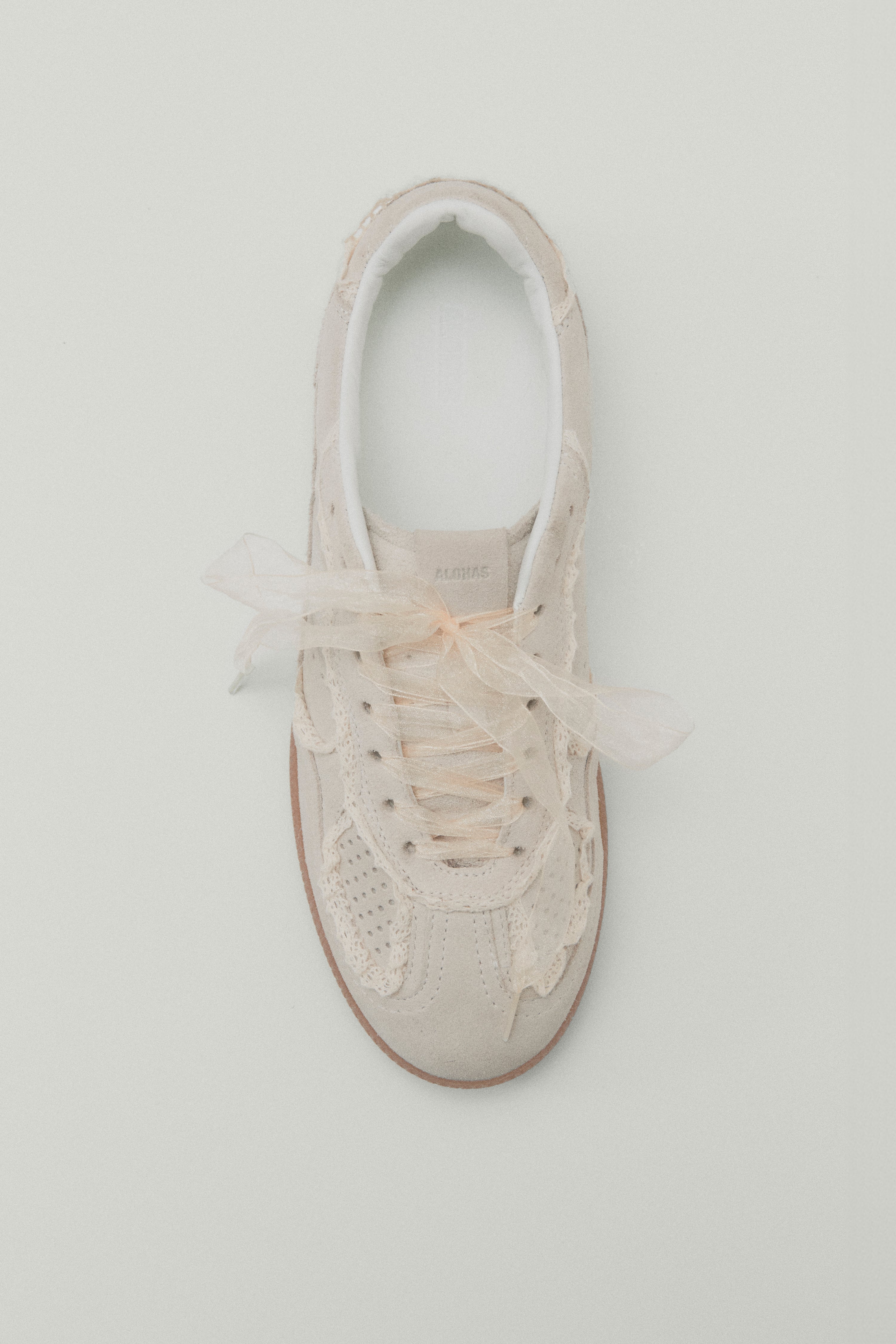 tenisky TB. 490 crochet cream leather sneakers