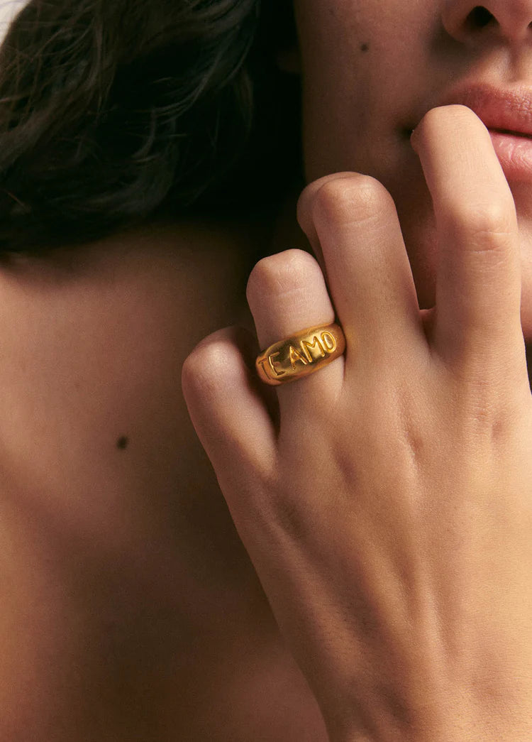 Te Amo Ring 24k Gold