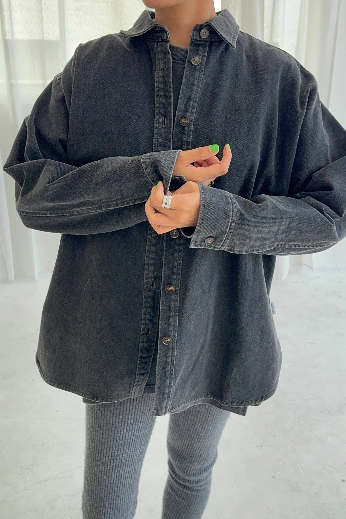 košile Theo Black Denim