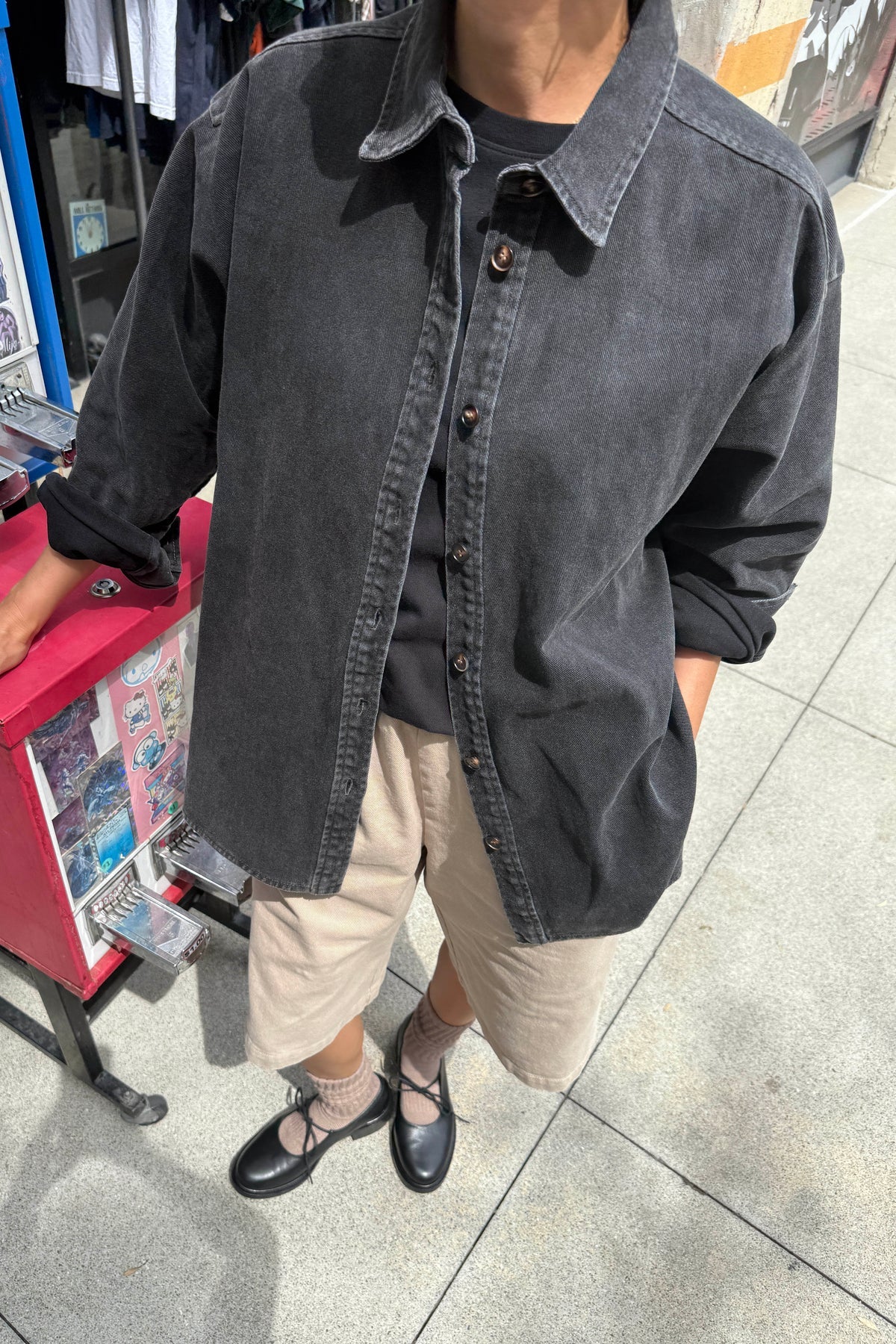 košile Theo Black Denim