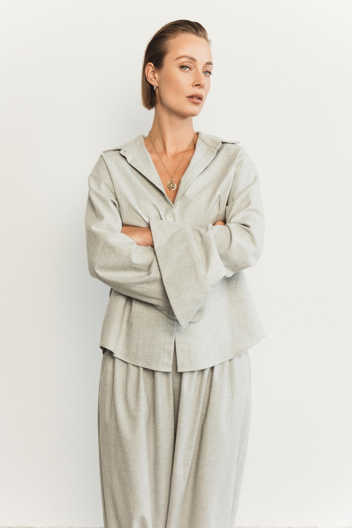 Toby shirt flanel grey