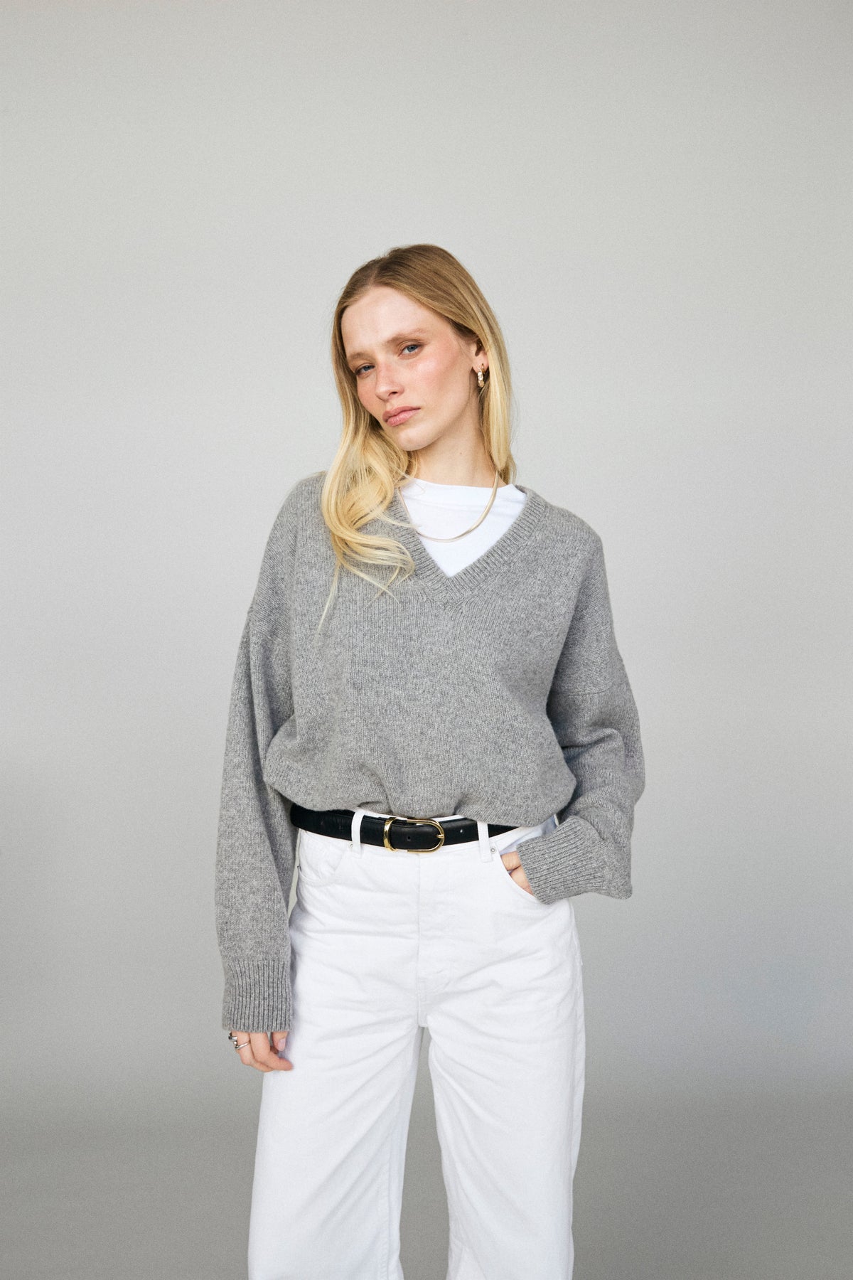 Anouk svetr z vlny a kašmíru grey