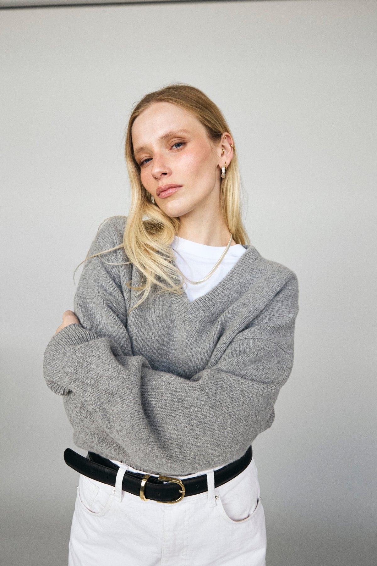 Anouk svetr z vlny a kašmíru grey