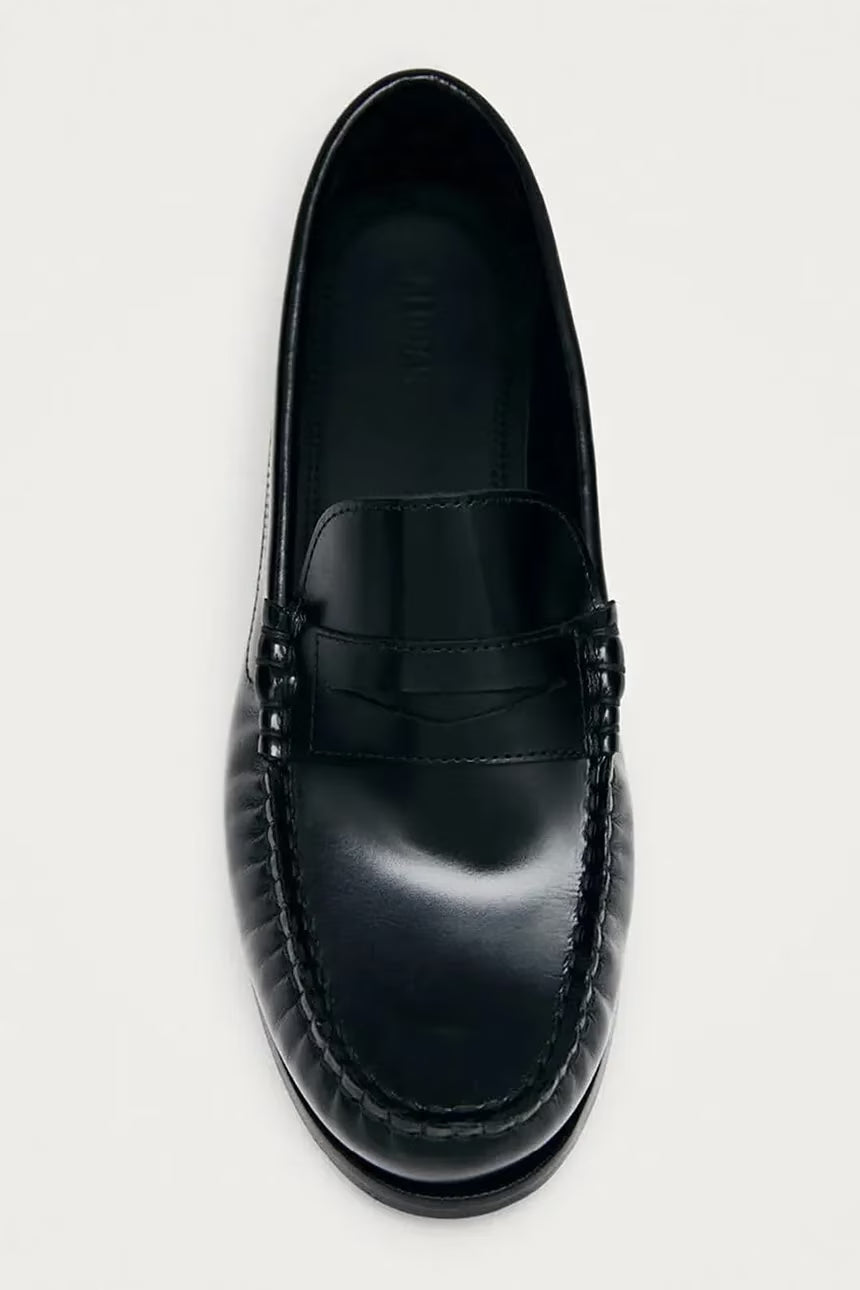 mokasíny Rivet black leather