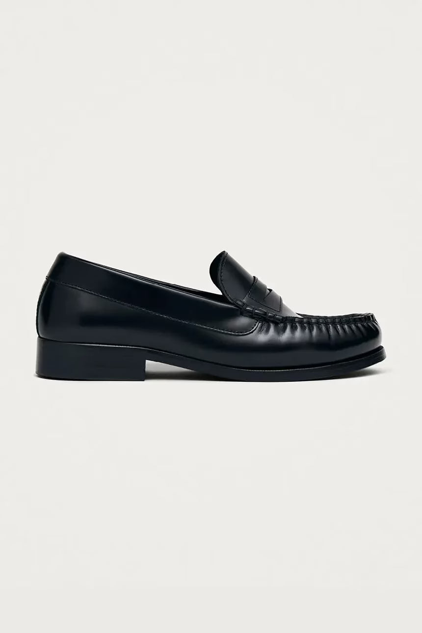 mokasíny Rivet black leather