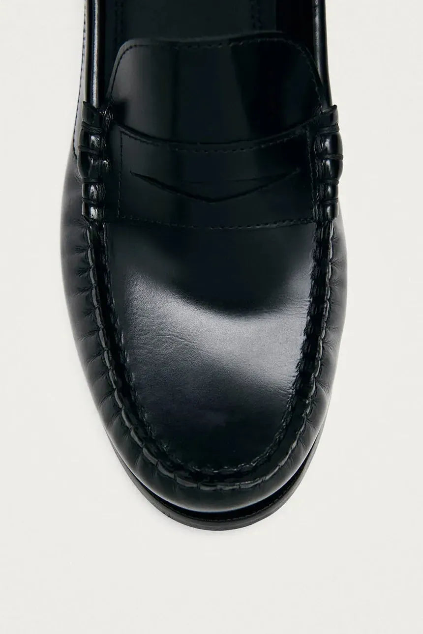 mokasíny Rivet black leather