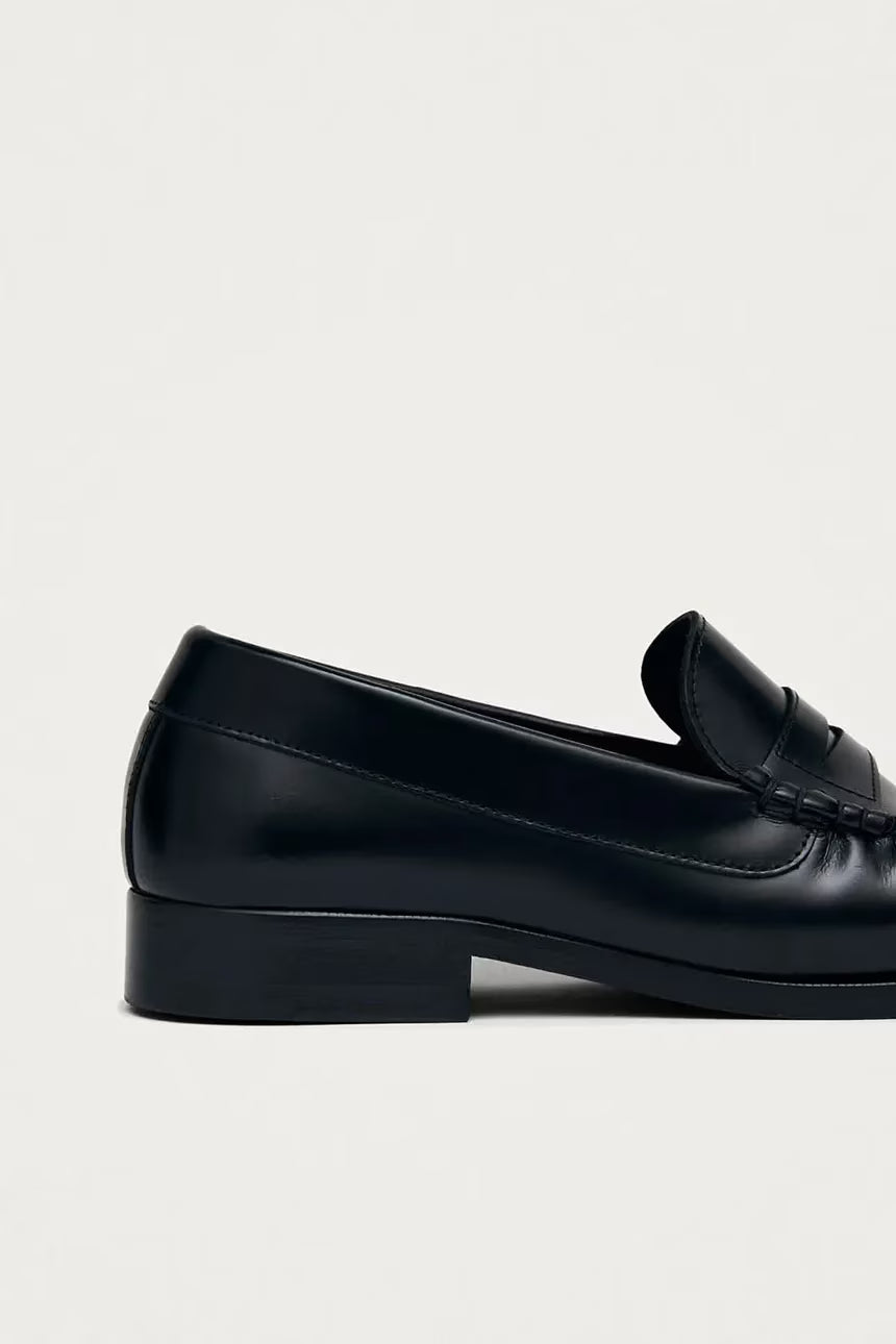 mokasíny Rivet black leather